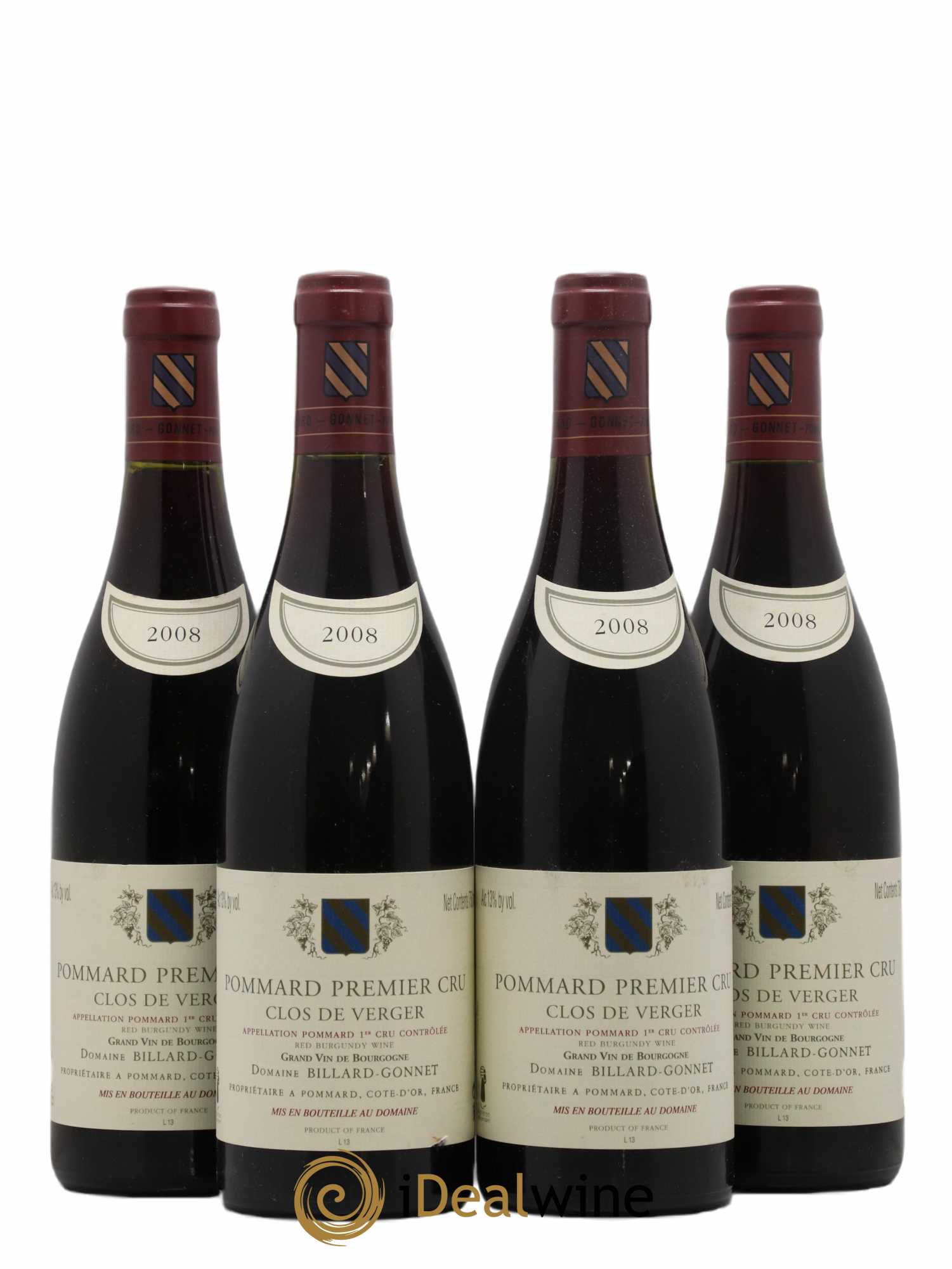 Pommard 1er Cru Clos De Verger Billard Gonnet 2008 - Lot de 4 bouteilles - 0