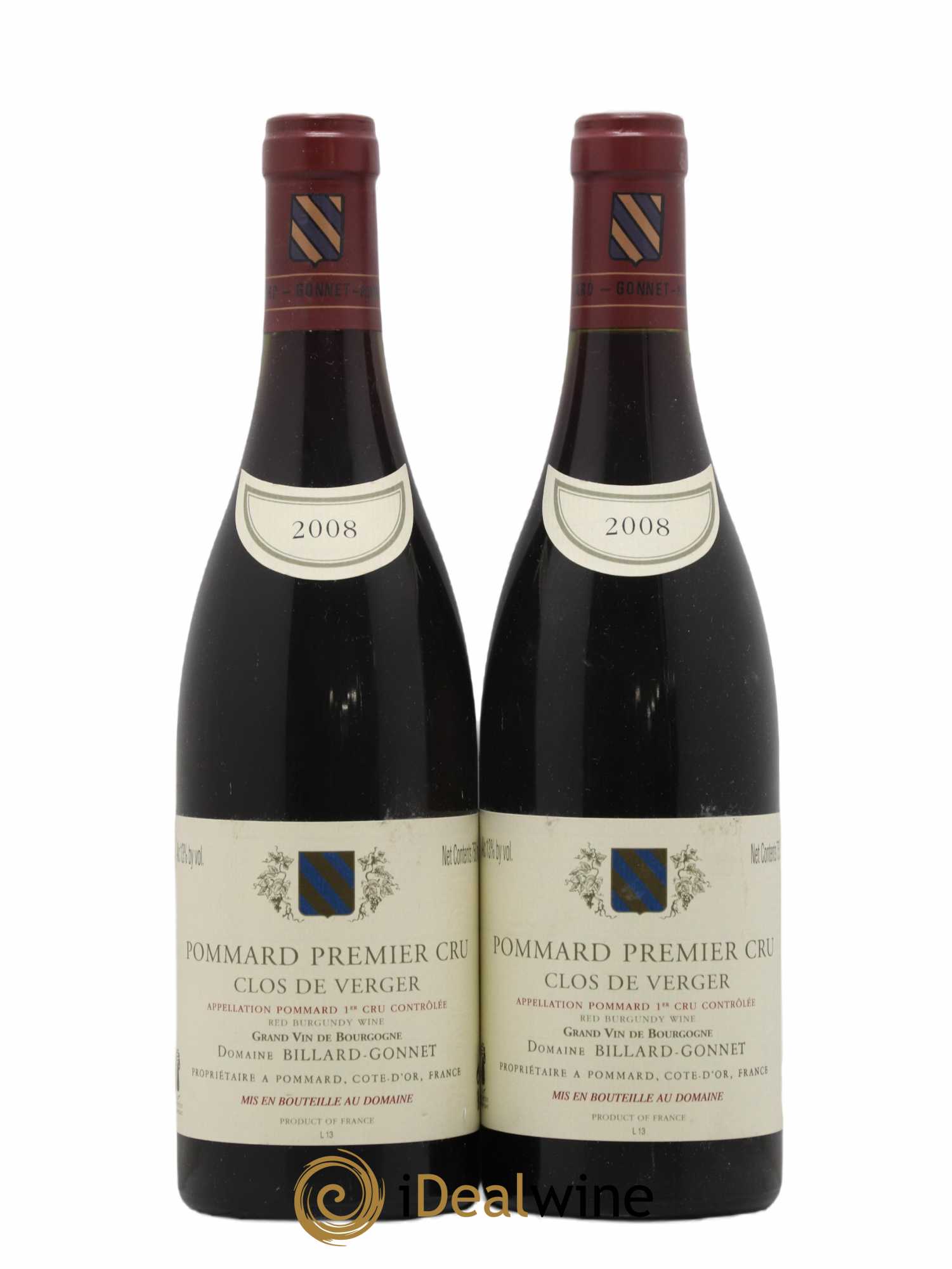 Pommard 1er Cru Clos De Verger Billard Gonnet 2008 - Lot de 2 bouteilles - 0