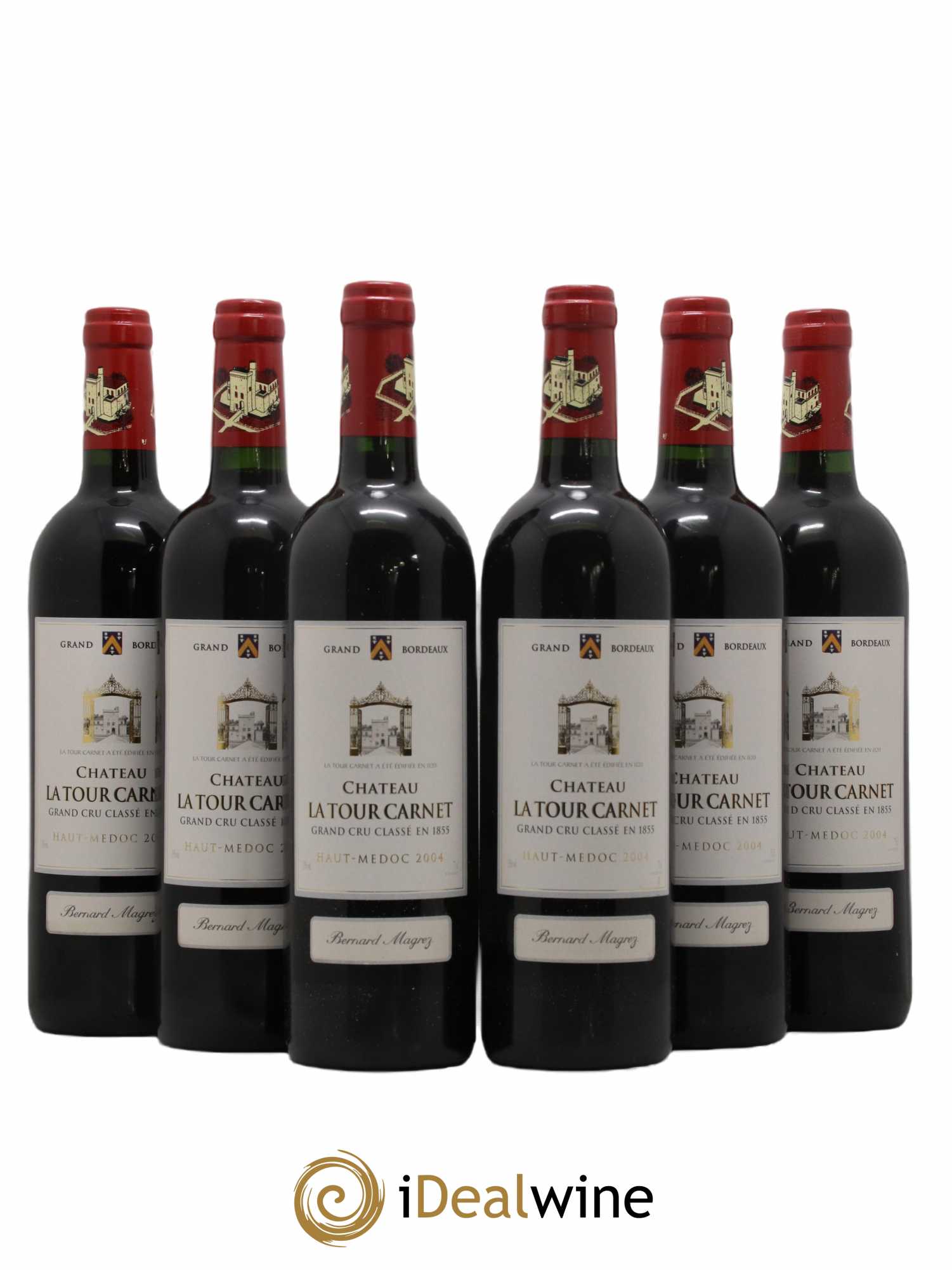 Château la Tour Carnet 4ème Grand Cru Classé 2004 - Lot de 6 bouteilles - 0