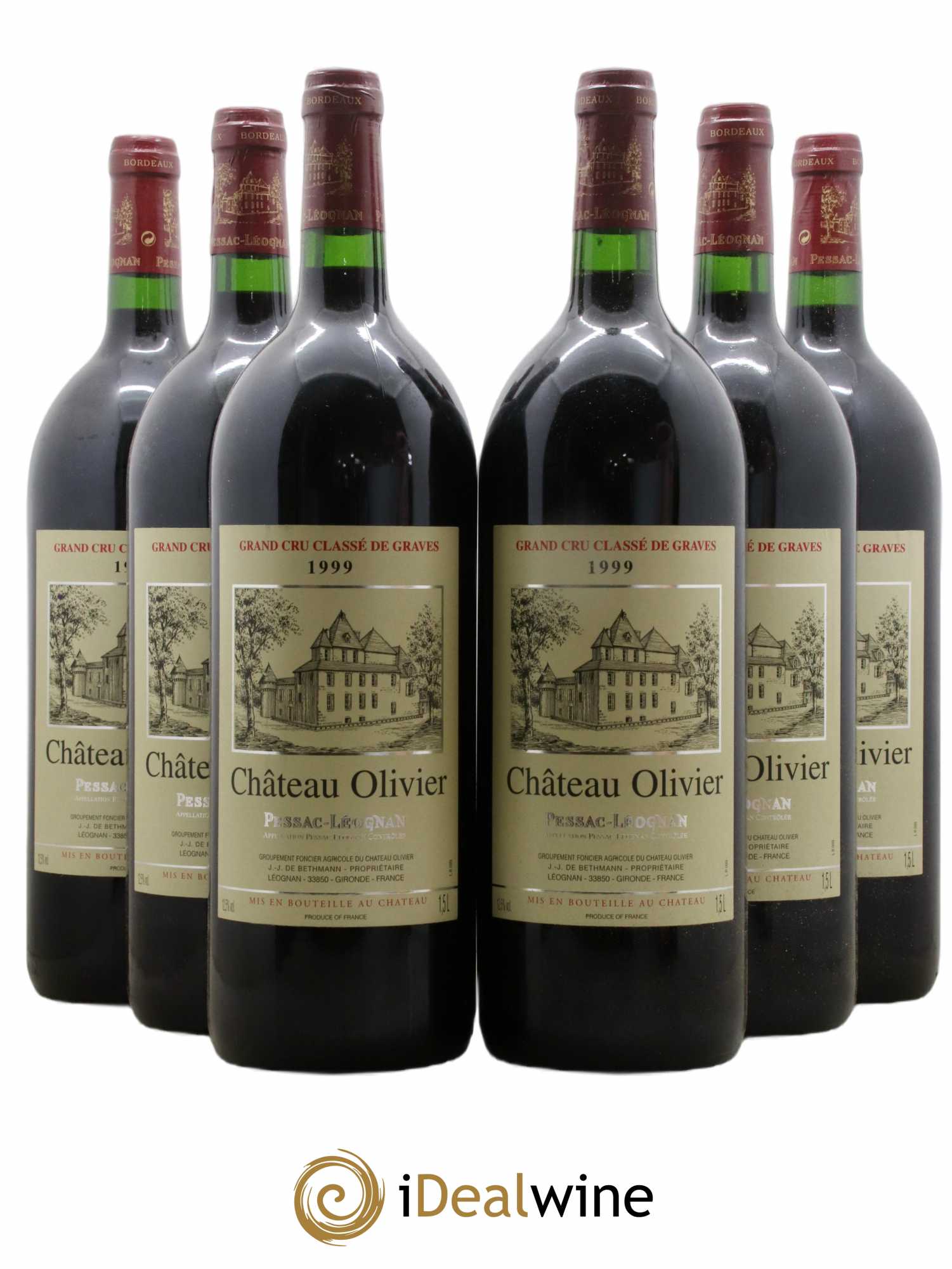 Château Olivier Cru Classé de Graves 1999 - Lot of 6 magnums - 0