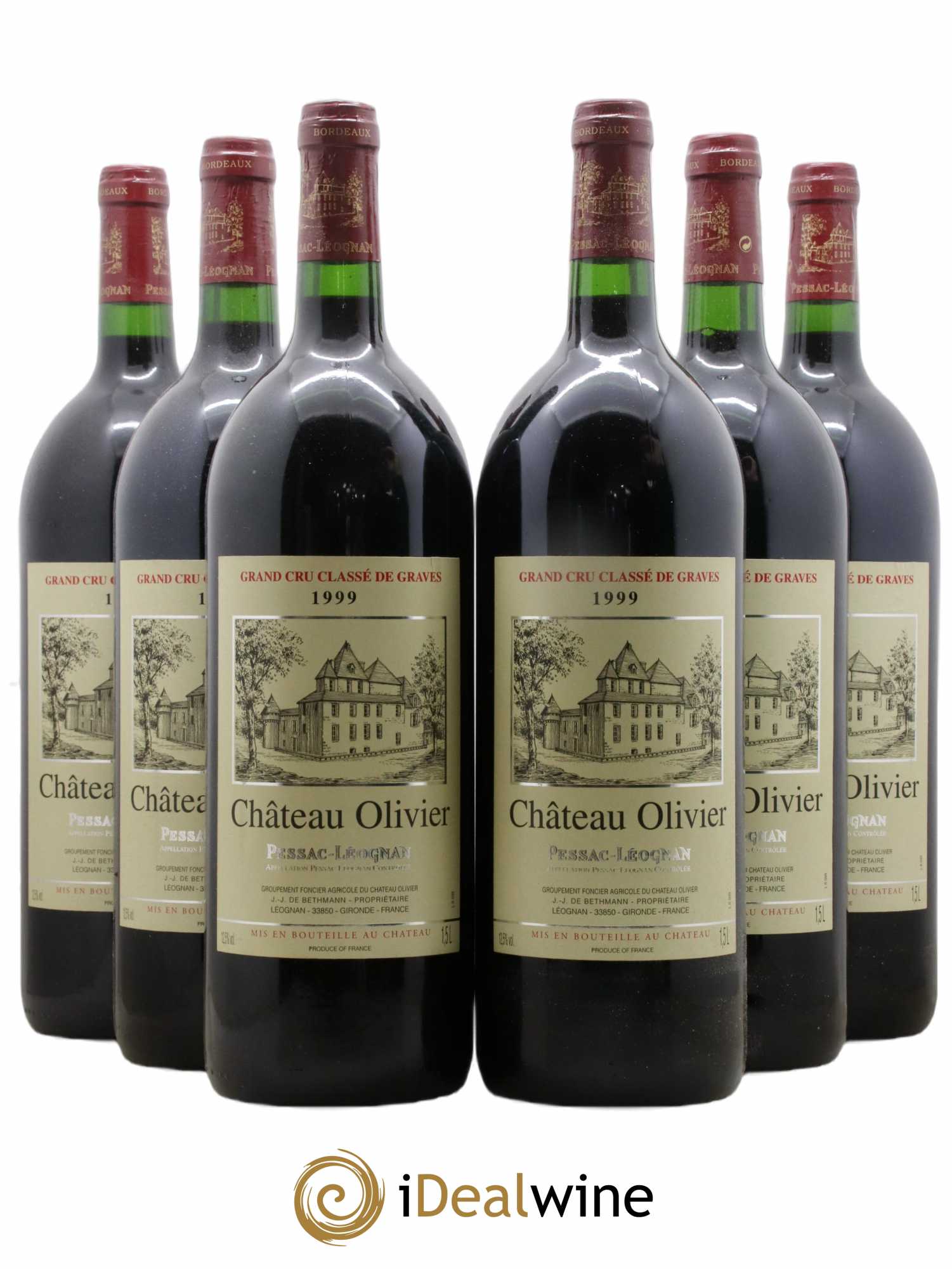 Château Olivier Cru Classé de Graves 1999 - Lot de 6 magnums - 0