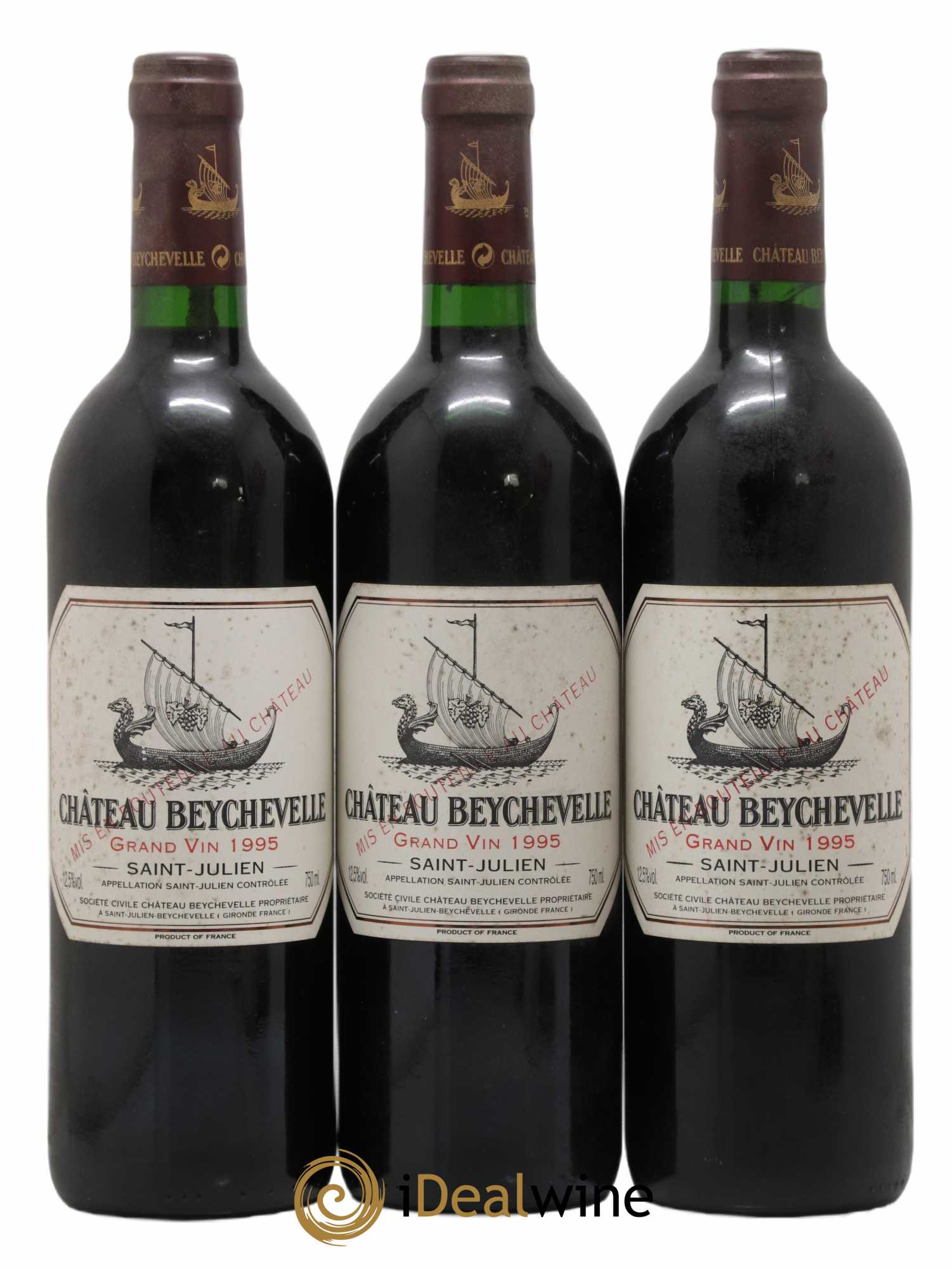 Château Beychevelle 4ème Grand Cru Classé 1995 - Lot de 3 bouteilles - 0