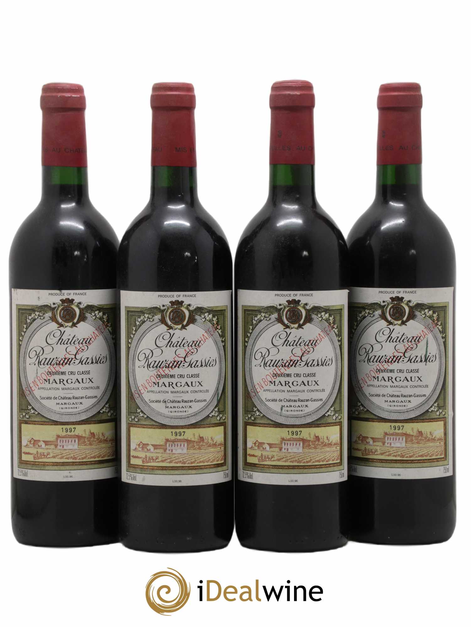 Château Rauzan-Gassies 2ème Grand Cru Classé 1997 - Lot de 4 bouteilles - 0