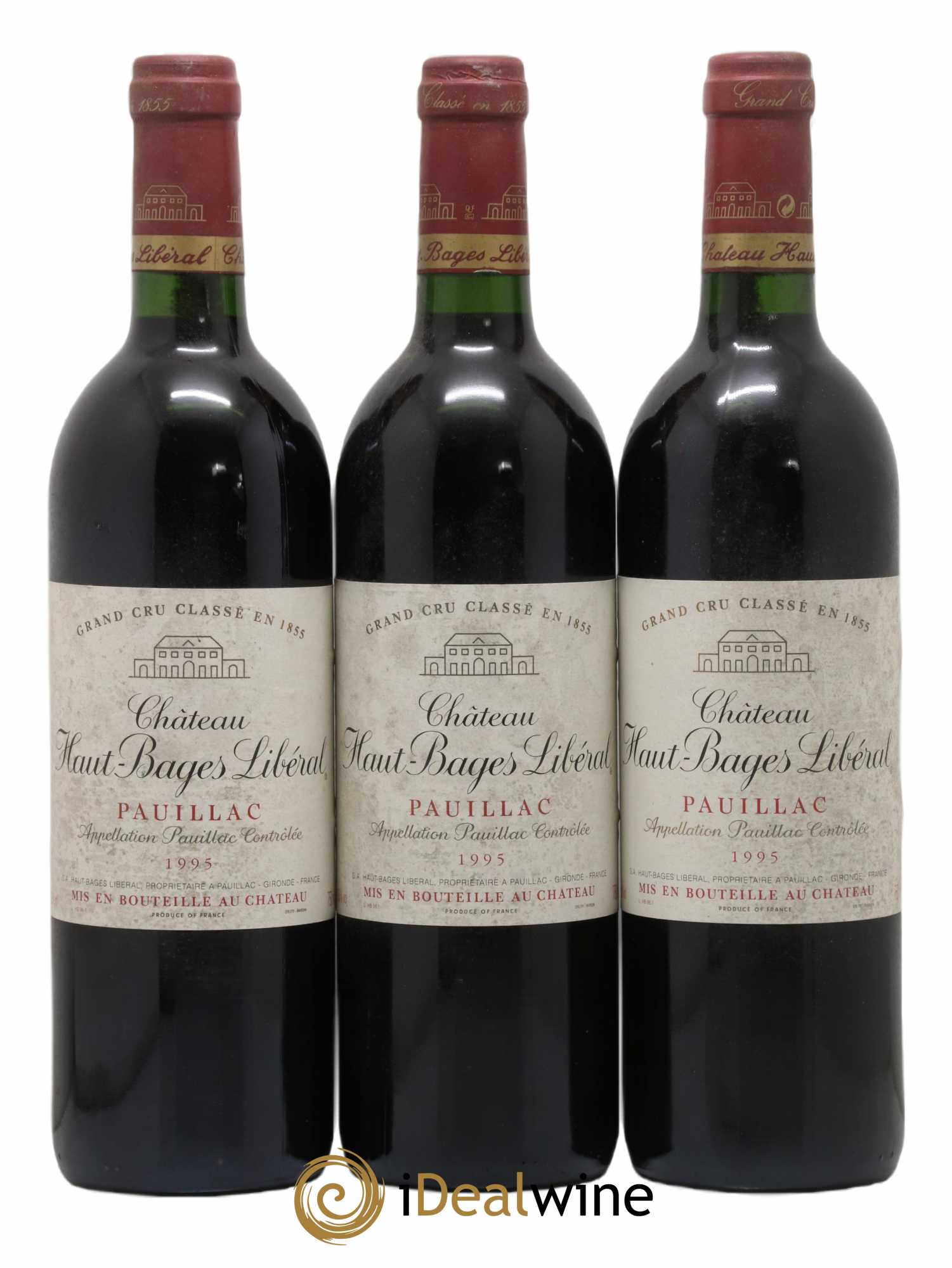 Château Haut Bages Libéral 5ème Grand Cru Classé 1995 - Lot de 3 bouteilles - 0