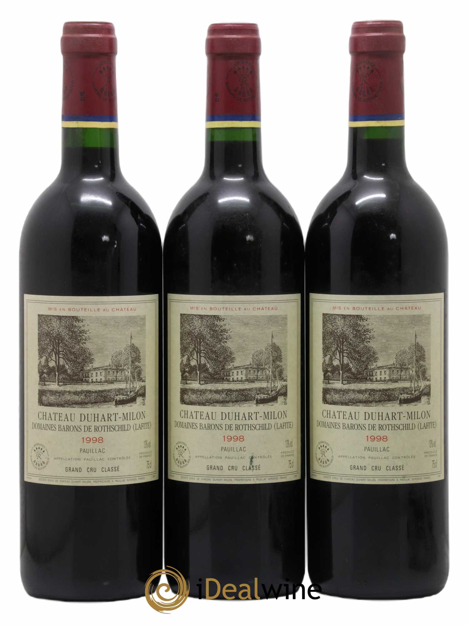 Château Duhart-Milon 4ème Grand Cru Classé 1998 - Lot de 3 bouteilles - 0