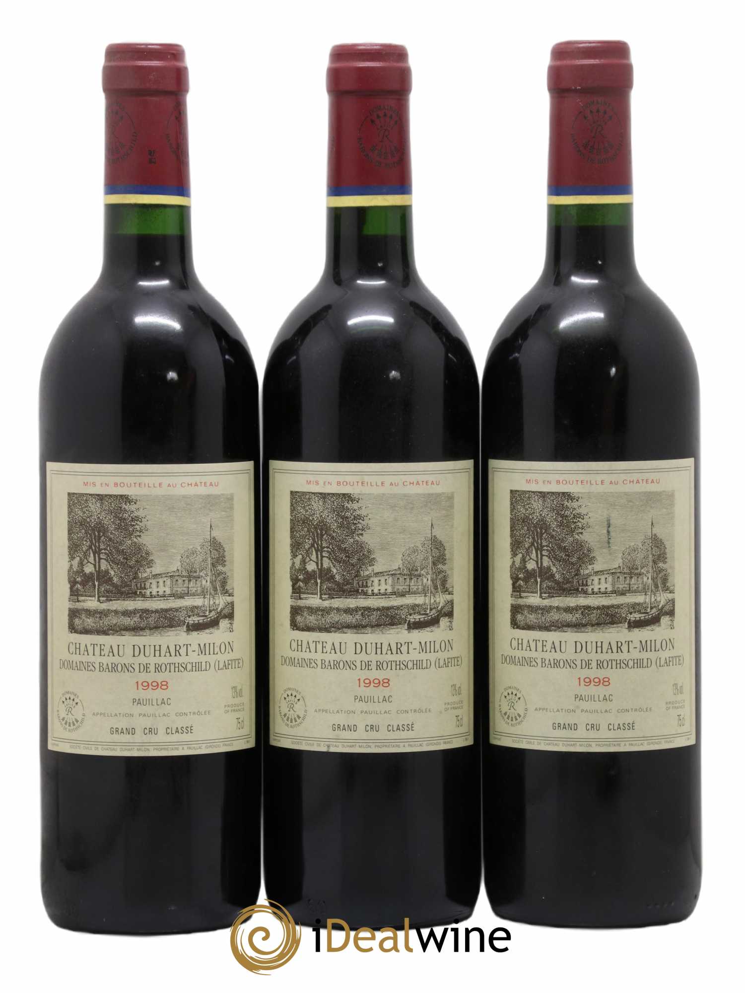 Château Duhart-Milon 4ème Grand Cru Classé 1998 - Lot de 3 bouteilles - 0