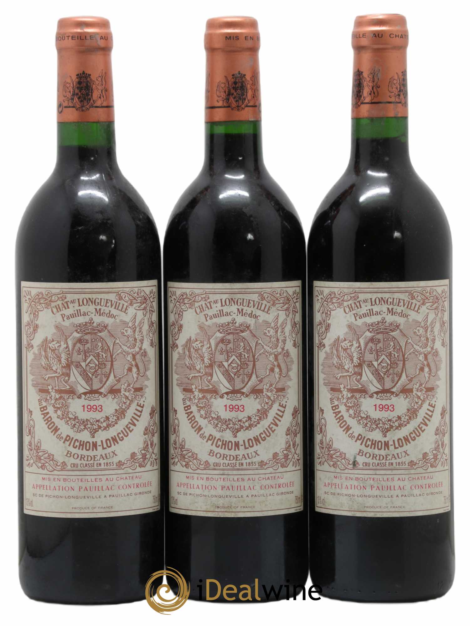 Pichon Longueville Baron 2ème Grand Cru Classé 1993 - Lot de 3 bouteilles - 0
