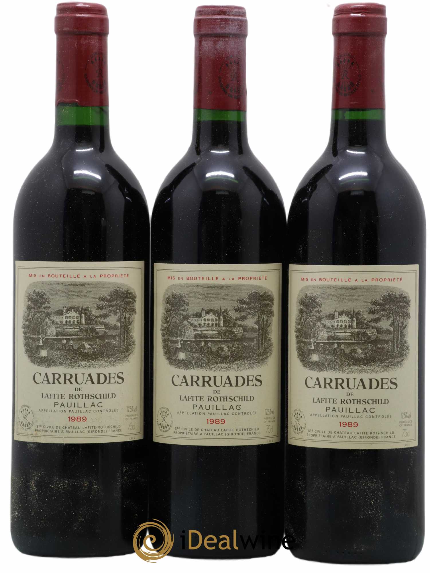 Carruades de Lafite Rothschild Second Vin 1989 - Lot de 3 bouteilles - 0