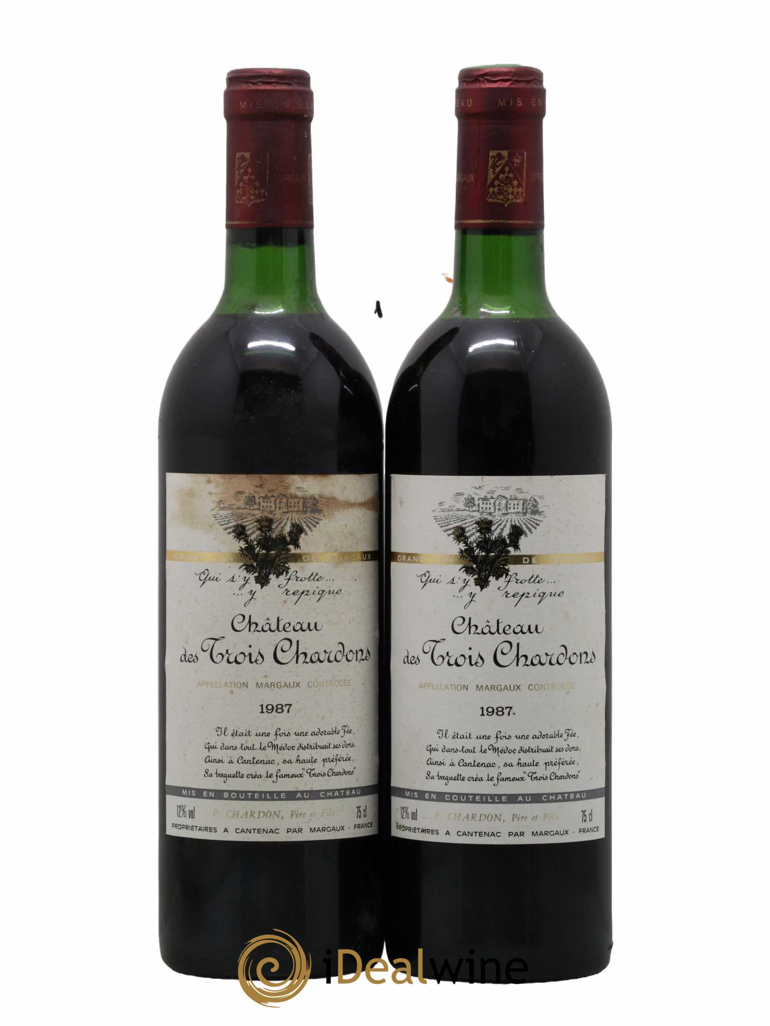 Bordeaux Château des Trous Chardons 1987 - Lot de 2 bouteilles - 0
