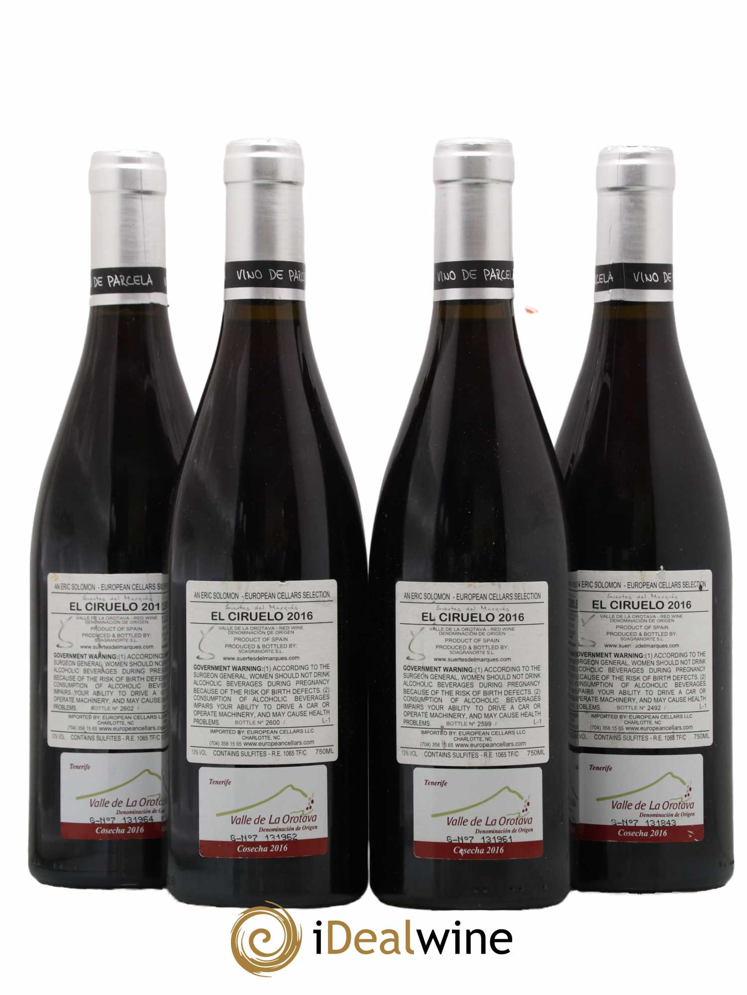 Valle de la Orotava DO Suertes del Marqués El Ciruelo 2016 - Lot de 4 bouteilles - 1