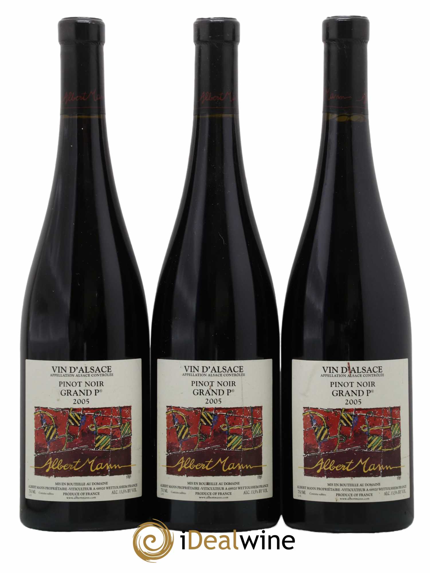 Alsace Pinot Noir Grand P Albert Mann 2005 - Lot de 3 bouteilles - 0