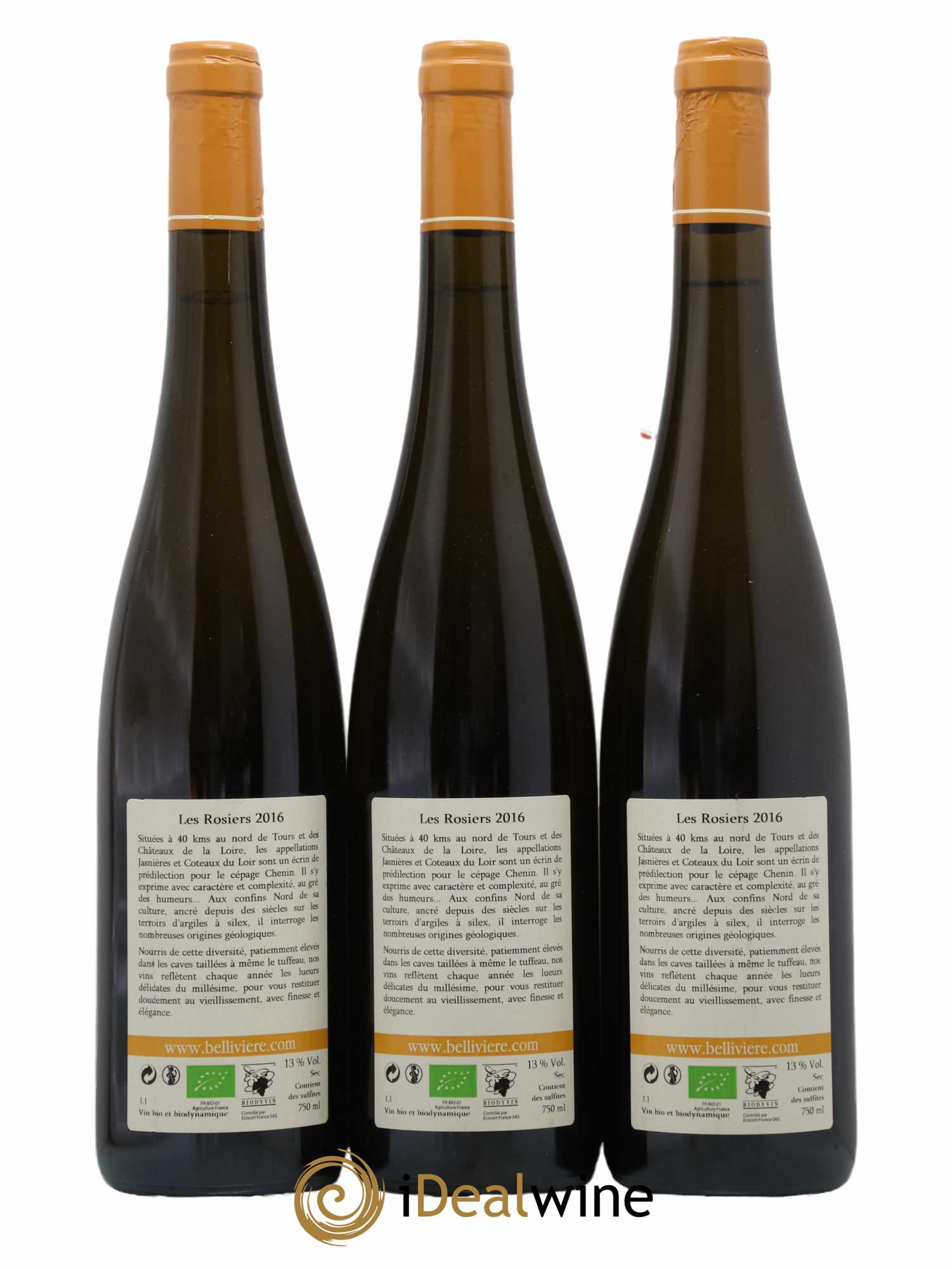 Jasnières Les Rosiers Domaine de Bellivière 2016 - Lot de 3 bouteilles - 1