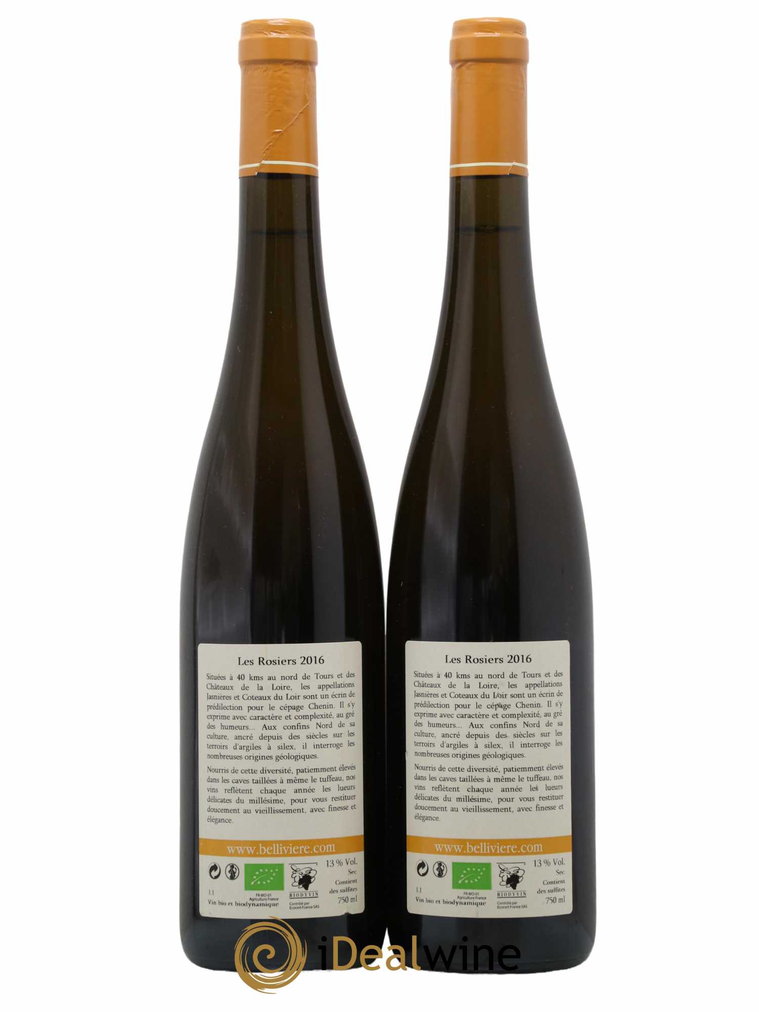 Jasnières Les Rosiers Domaine de Bellivière 2016 - Lot de 2 bouteilles - 1