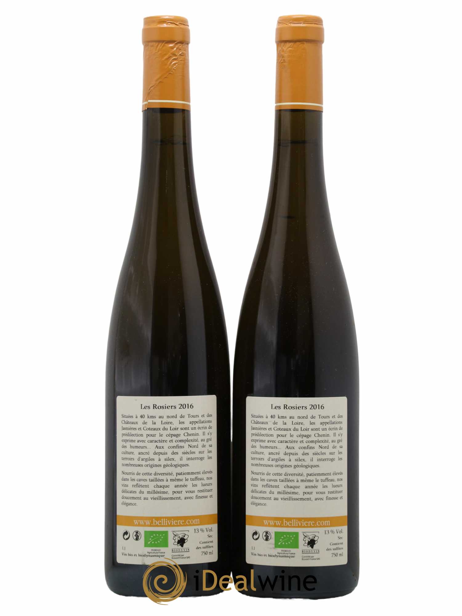 Jasnières Les Rosiers Domaine de Bellivière 2016 - Lot de 2 bouteilles - 1