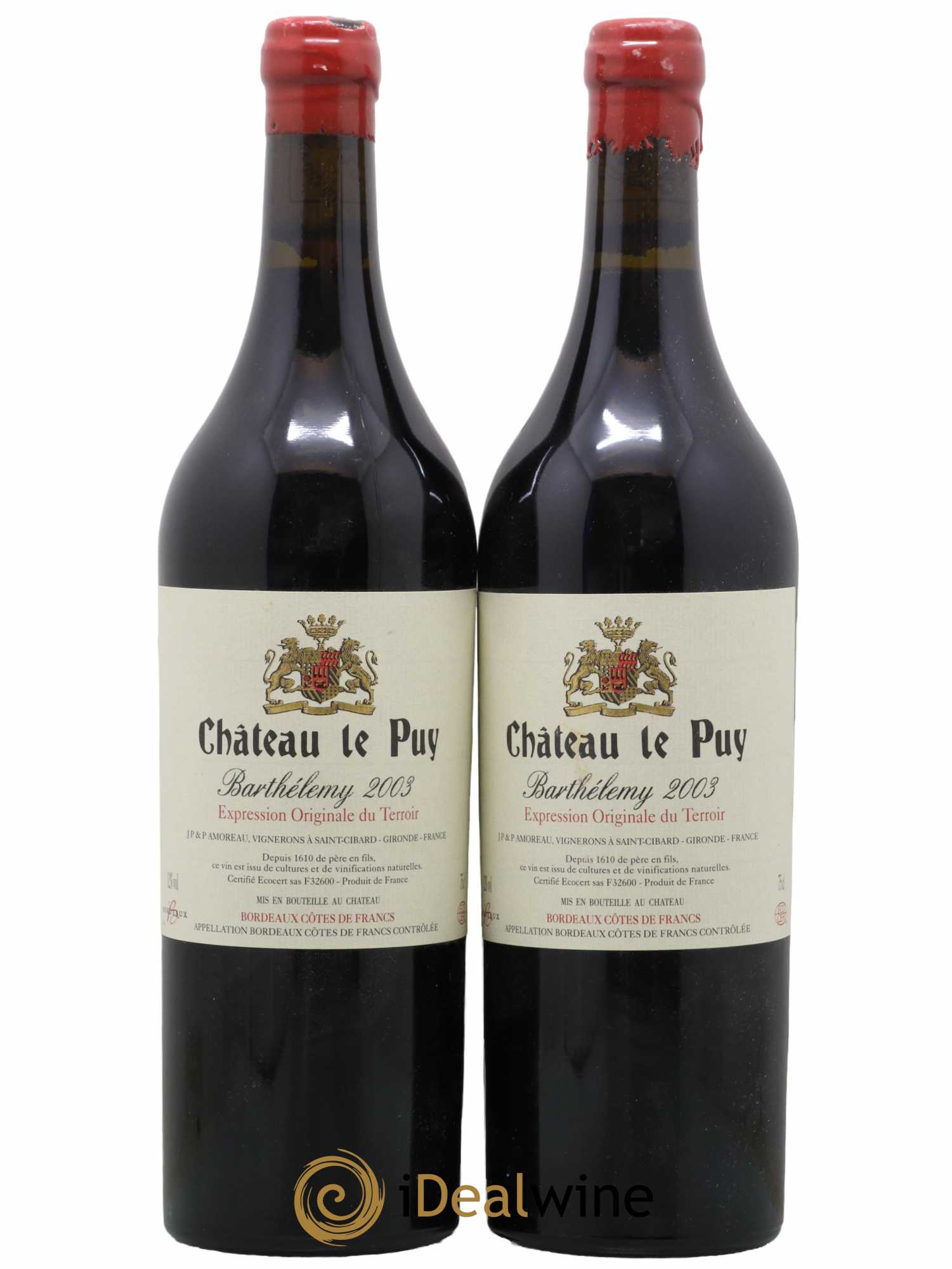 Le Puy - Cuvée Barthélemy 2003 - Lot de 2 bouteilles - 0