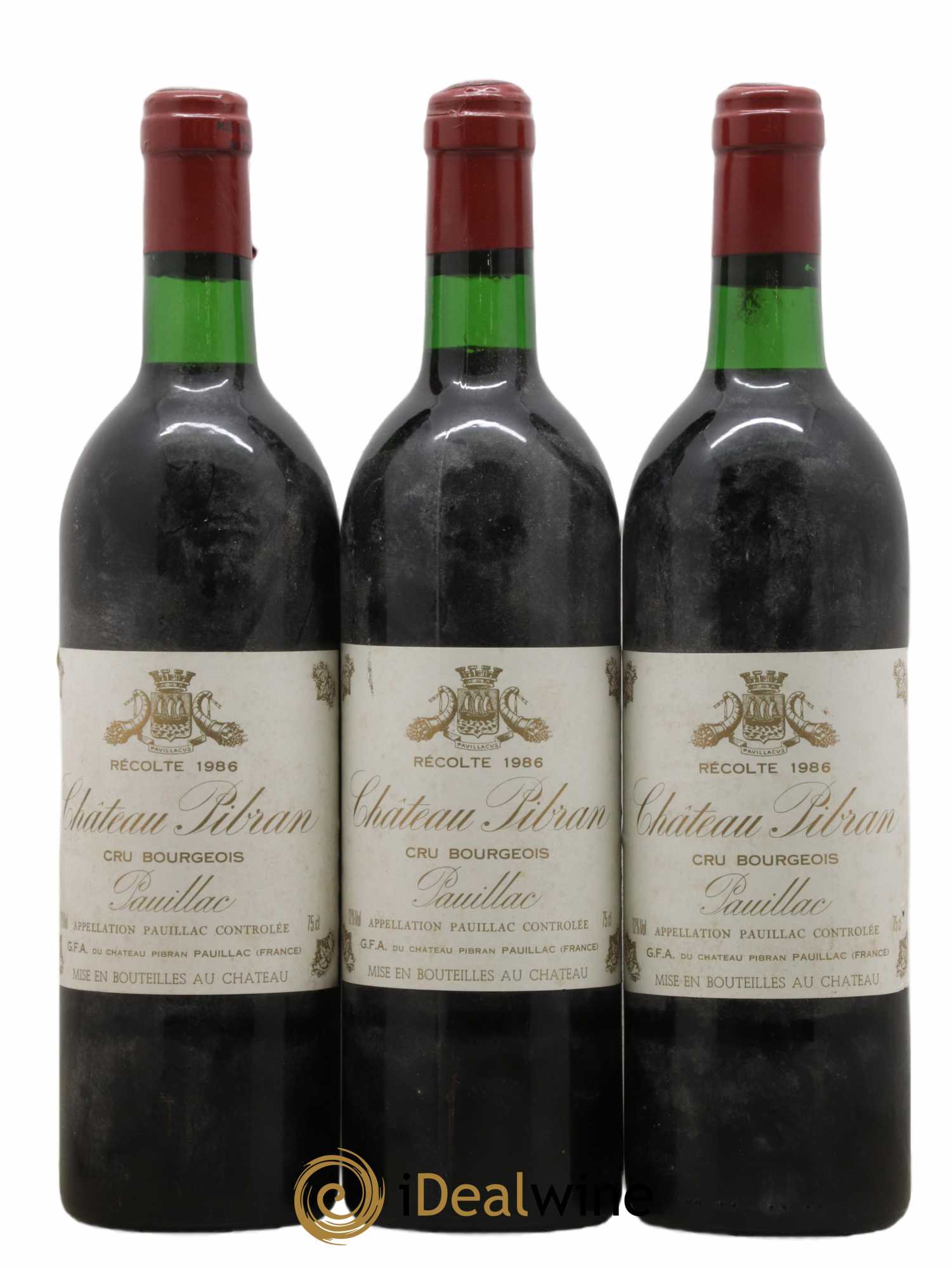 Château Pibran 1986 - Lot de 3 bouteilles - 0