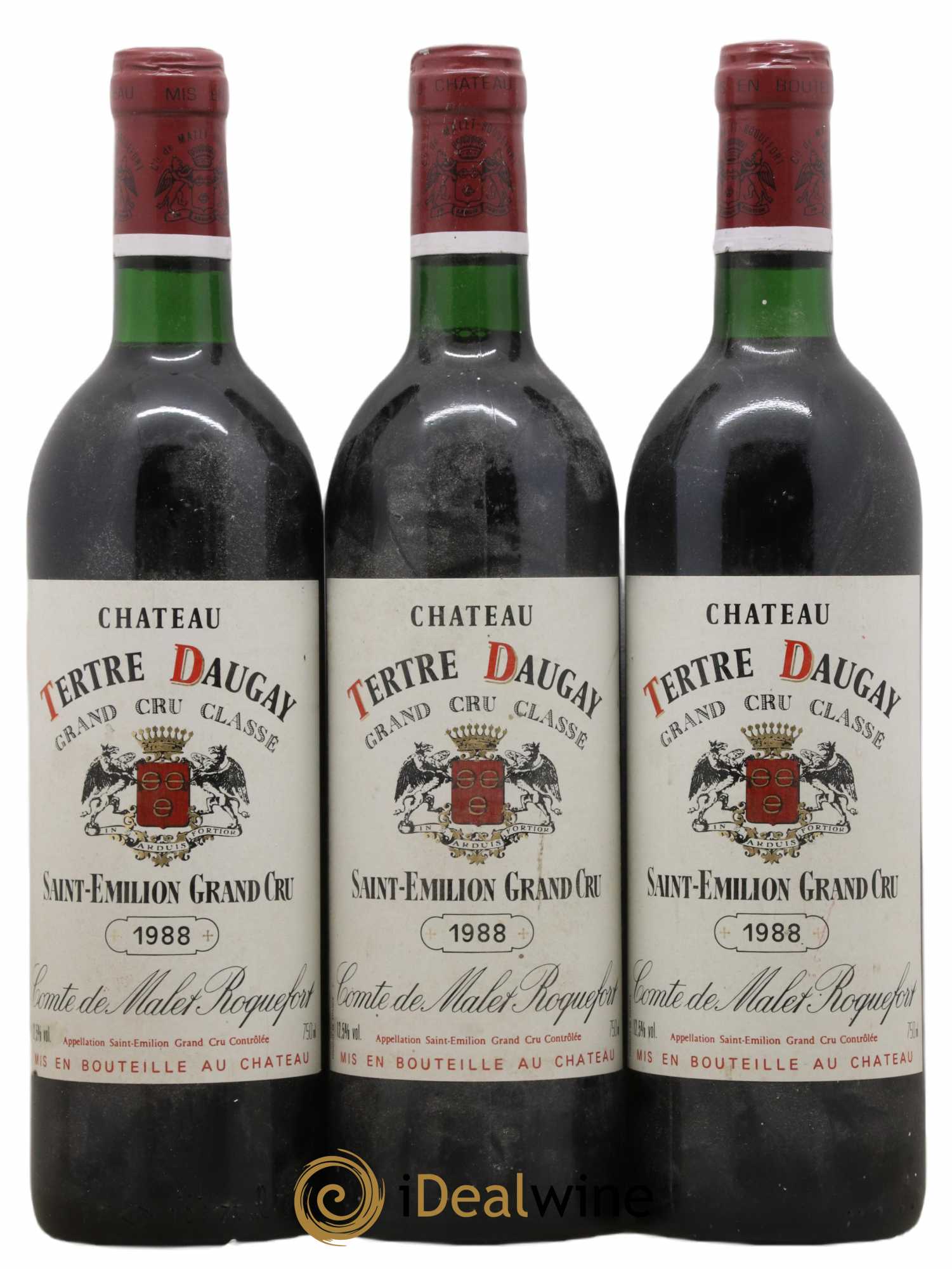 Château Tertre Daugay Grand Cru Classé 1988 - Lot de 3 bouteilles - 0