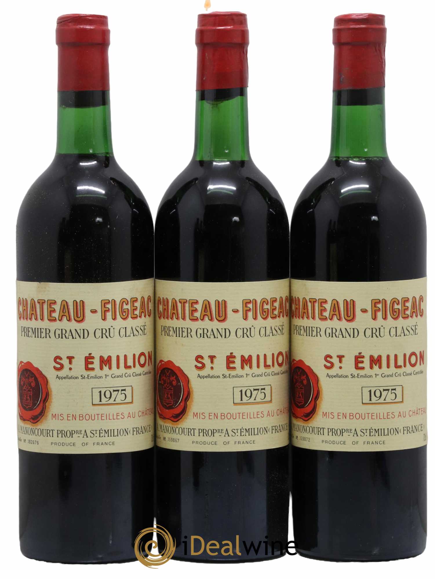 Château Figeac 1er Grand Cru Classé A 1975 - Lot de 3 bouteilles - 0