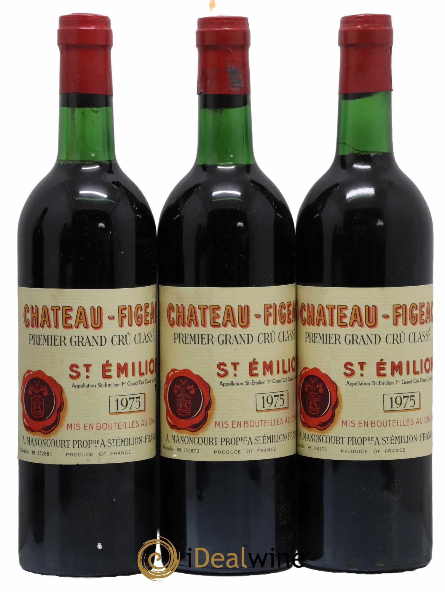 Château Figeac 1er Grand Cru Classé A 1975 - Lot de 3 bouteilles - 0