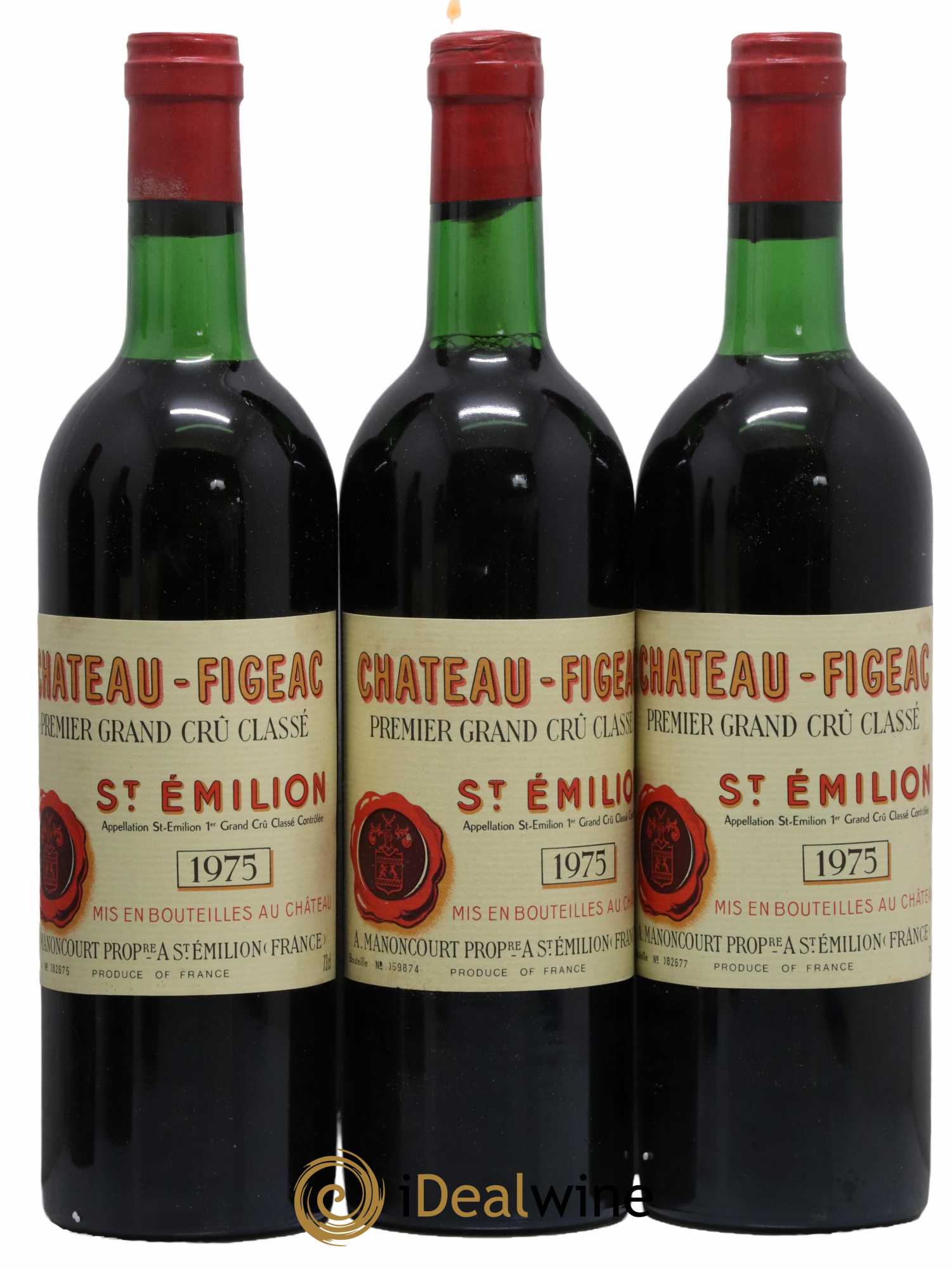 Château Figeac 1er Grand Cru Classé A 1975 - Lot de 3 bouteilles - 0