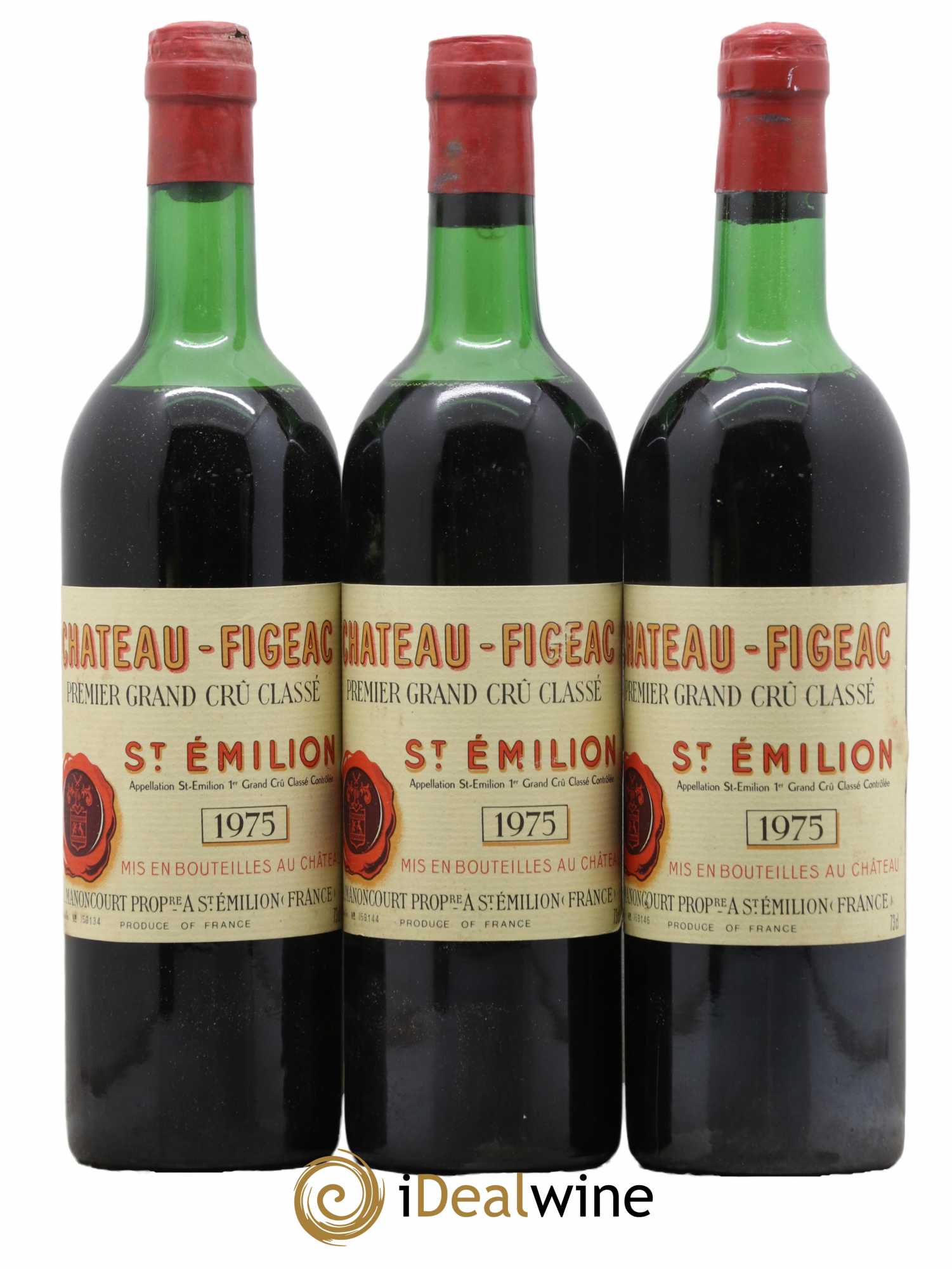 Château Figeac 1er Grand Cru Classé A 1975 - Lot de 3 bouteilles - 0