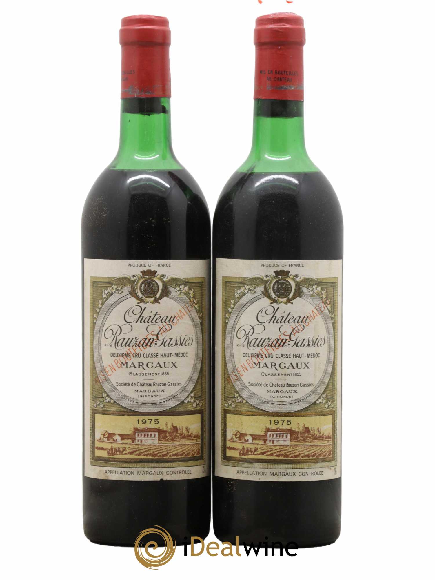 Château Rauzan-Gassies 2ème Grand Cru Classé 1975 - Lot de 2 bouteilles - 0