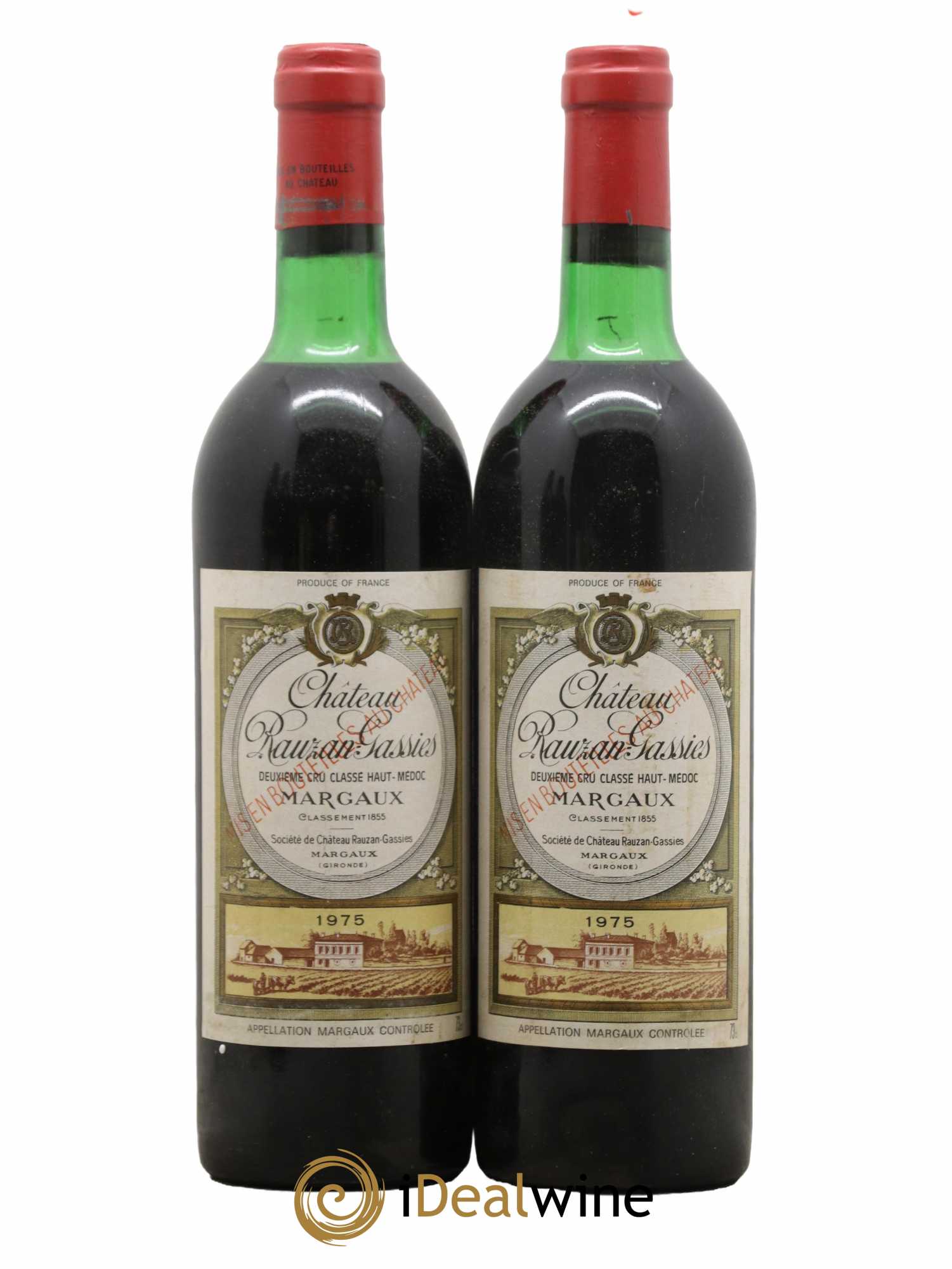 Château Rauzan-Gassies 2ème Grand Cru Classé 1975 - Lot de 2 bouteilles - 0