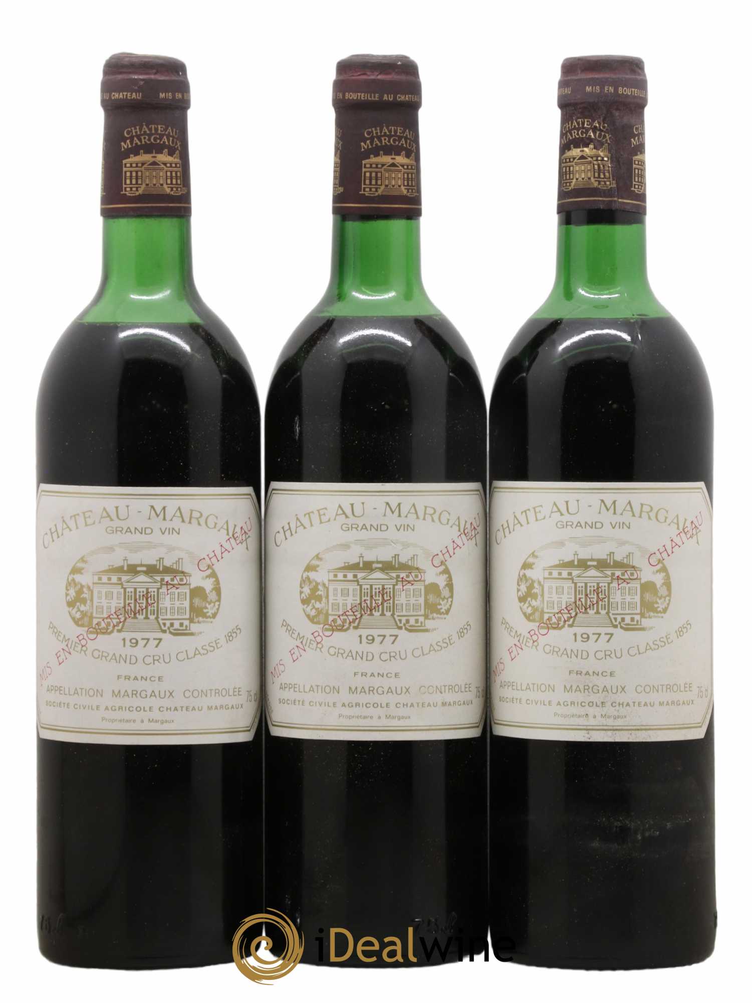 Château Margaux 1er Grand Cru Classé 1977 - Lot de 3 bouteilles - 0