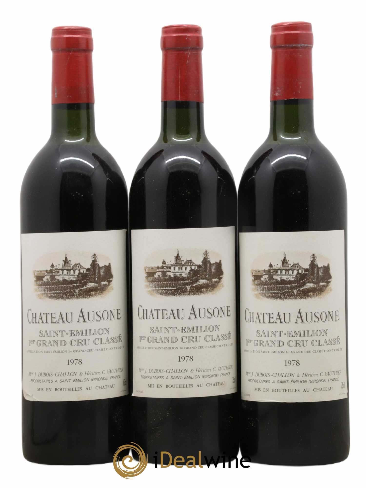Château Ausone 1er Grand Cru Classé A 1978 - Lot de 3 bouteilles - 0