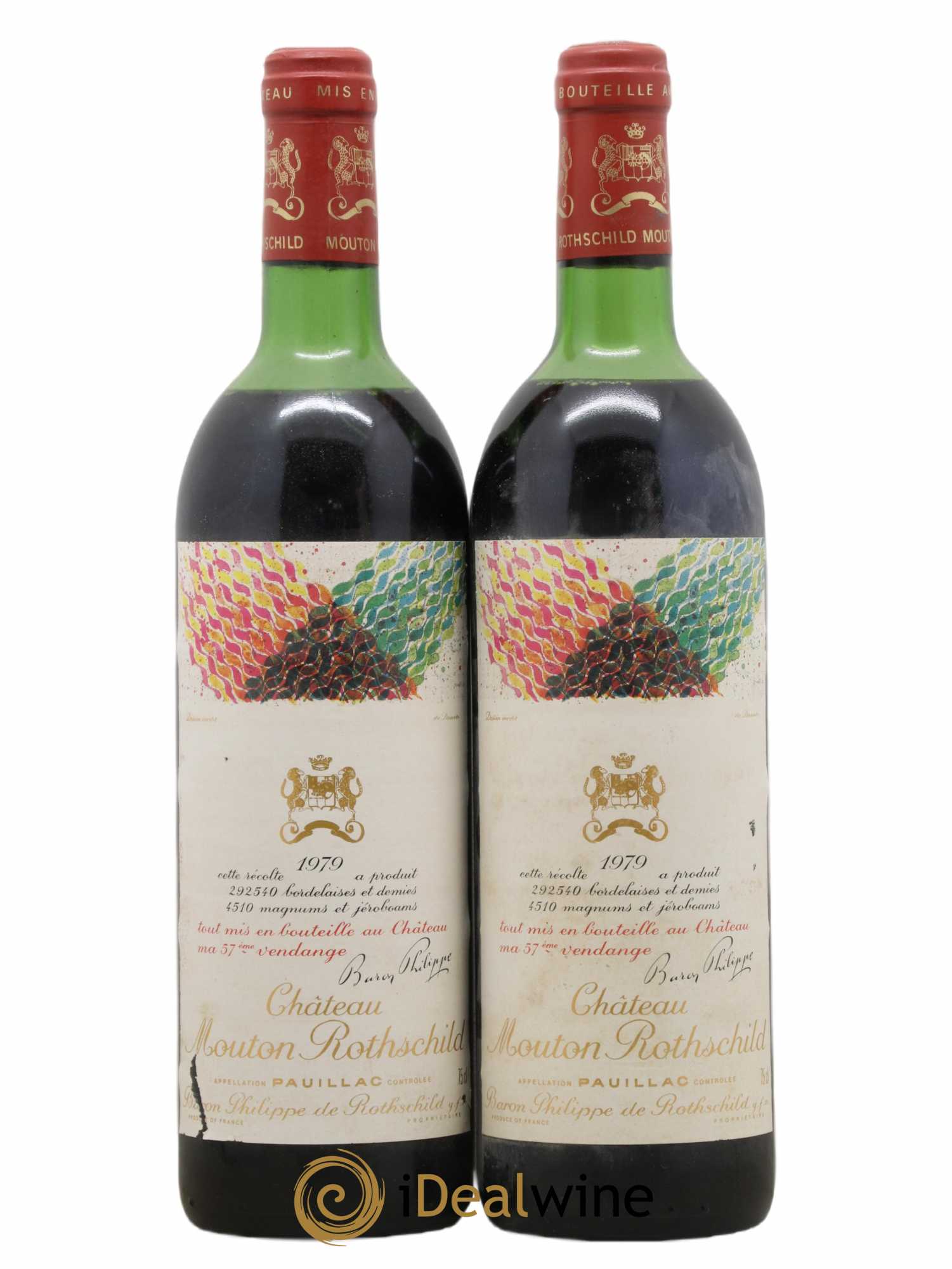 Château Mouton Rothschild 1er Grand Cru Classé 1979 - Lot de 2 bouteilles - 0
