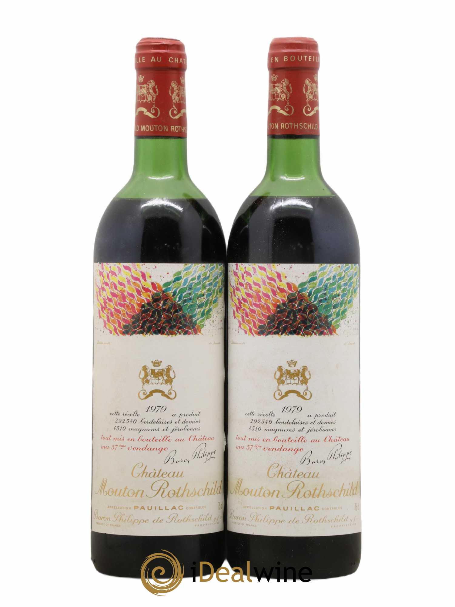 Château Mouton Rothschild 1er Grand Cru Classé 1979 - Lot de 2 bouteilles - 0
