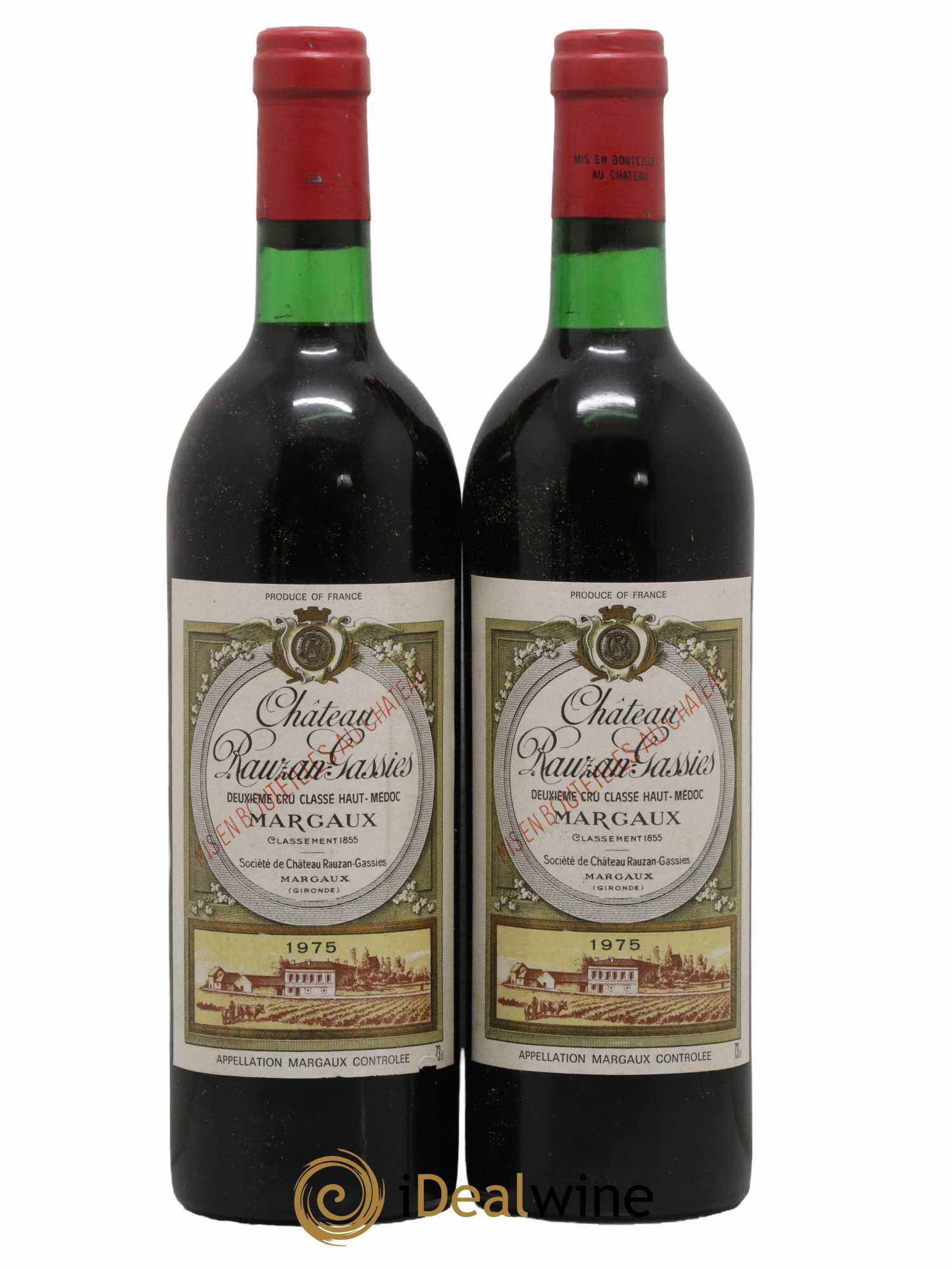 Château Rauzan-Gassies 2ème Grand Cru Classé 1975 - Lot de 2 bouteilles - 0