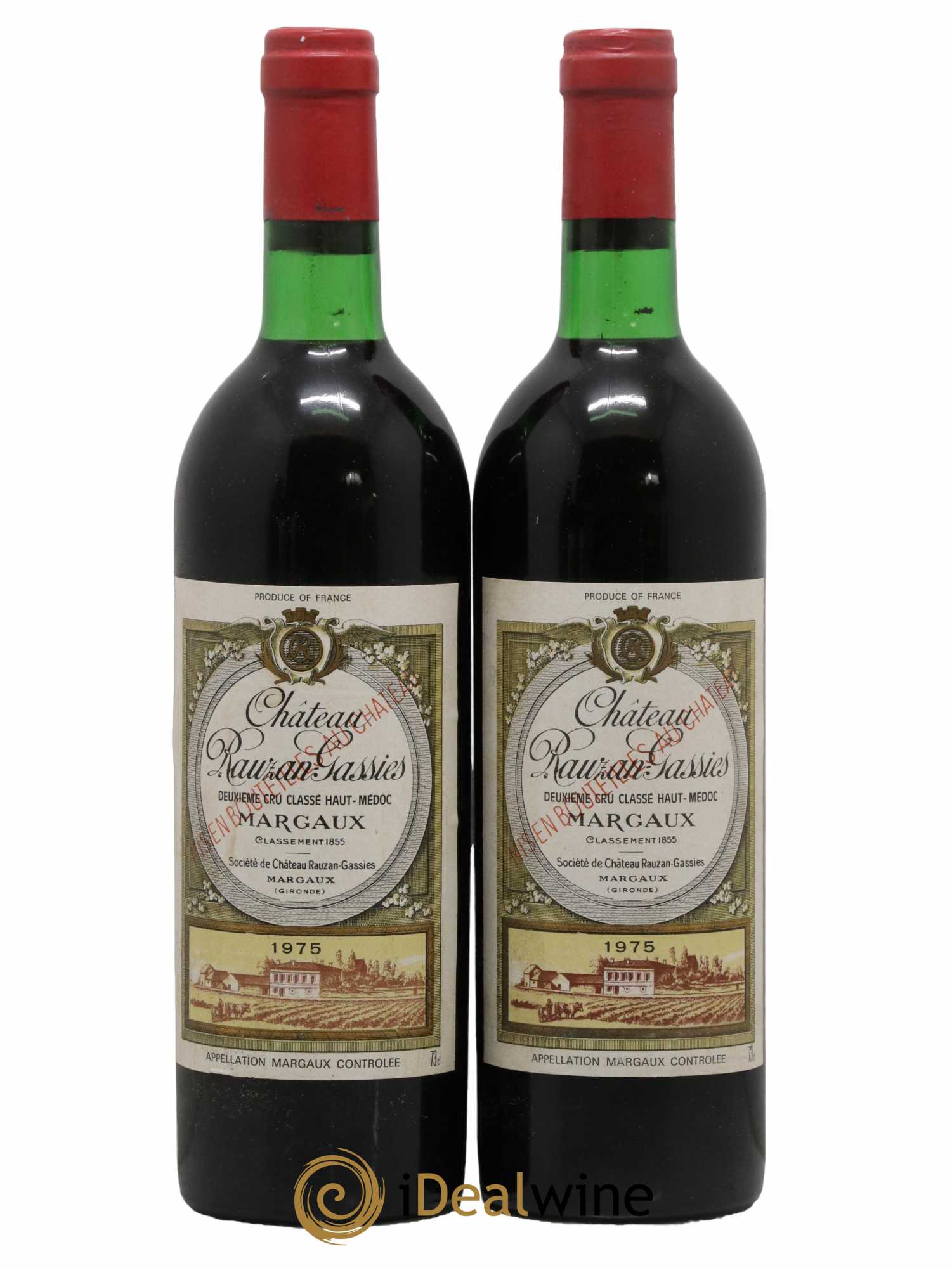 Château Rauzan-Gassies 2ème Grand Cru Classé 1975 - Lot de 2 bouteilles - 0