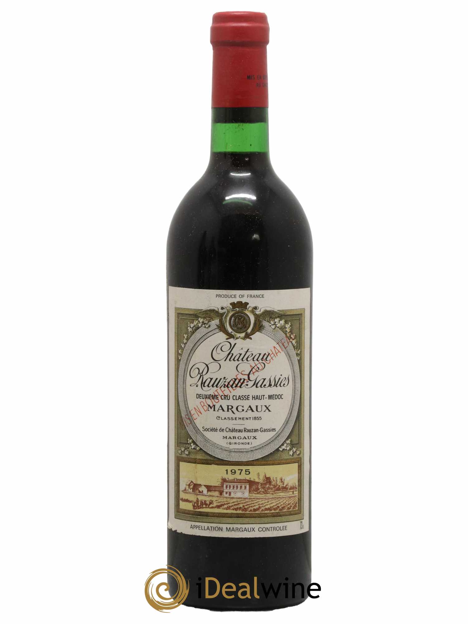 Château Rauzan-Gassies 2ème Grand Cru Classé 1975 - Lot de 1 bouteille - 0