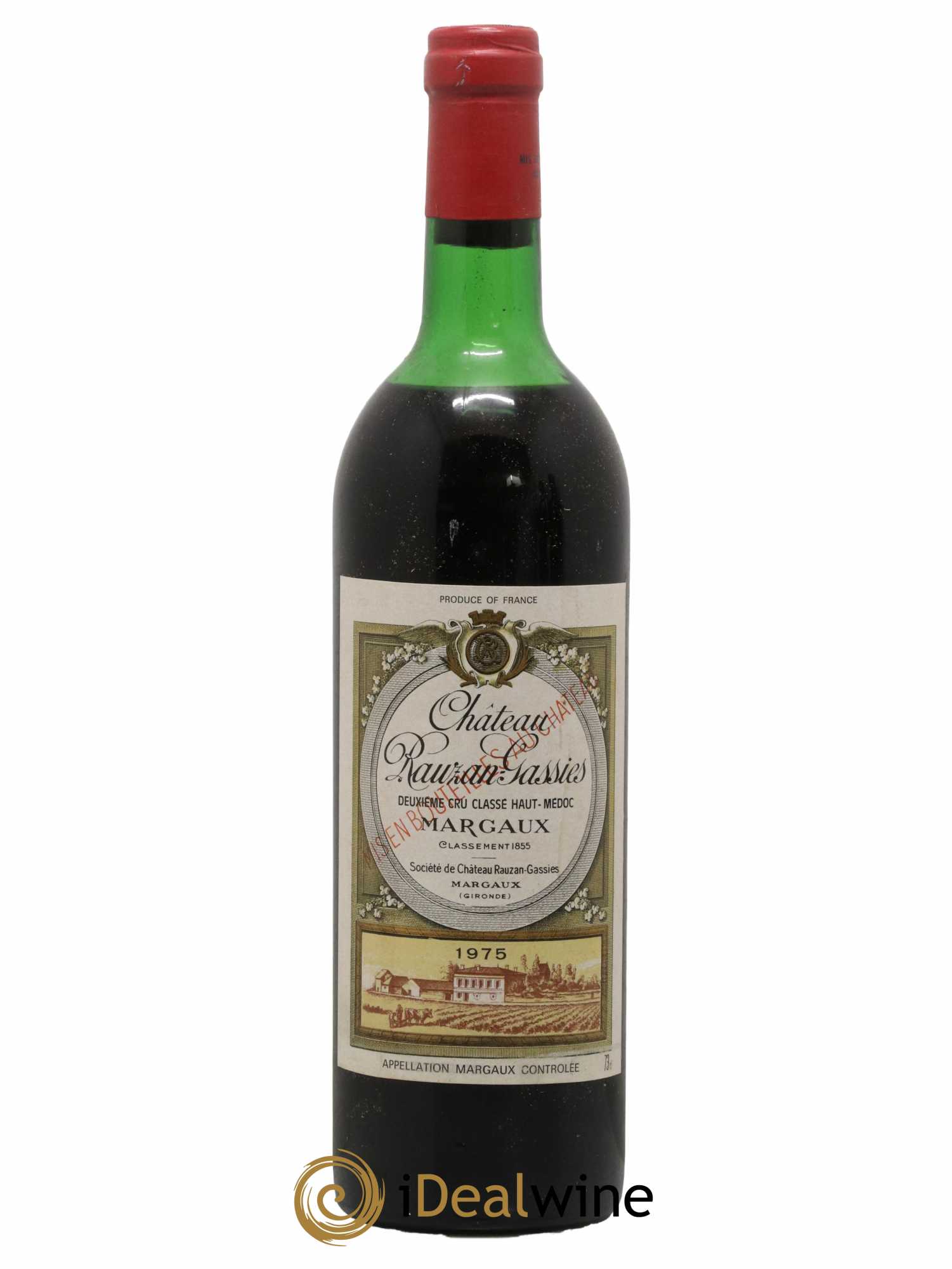 Château Rauzan-Gassies 2ème Grand Cru Classé 1975 - Lot de 1 bouteille - 0