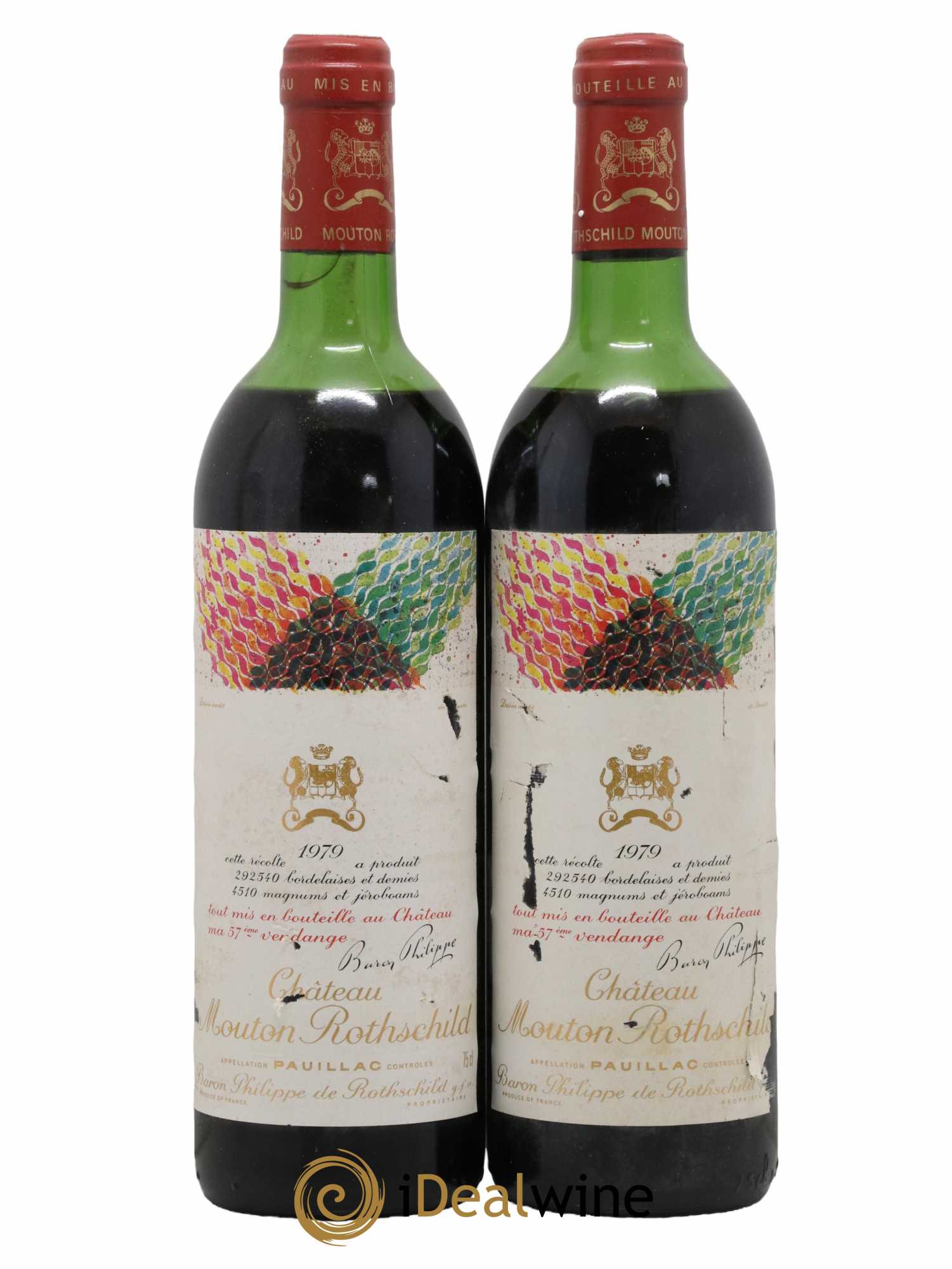 Château Mouton Rothschild 1er Grand Cru Classé 1979 - Lot de 2 bouteilles - 0