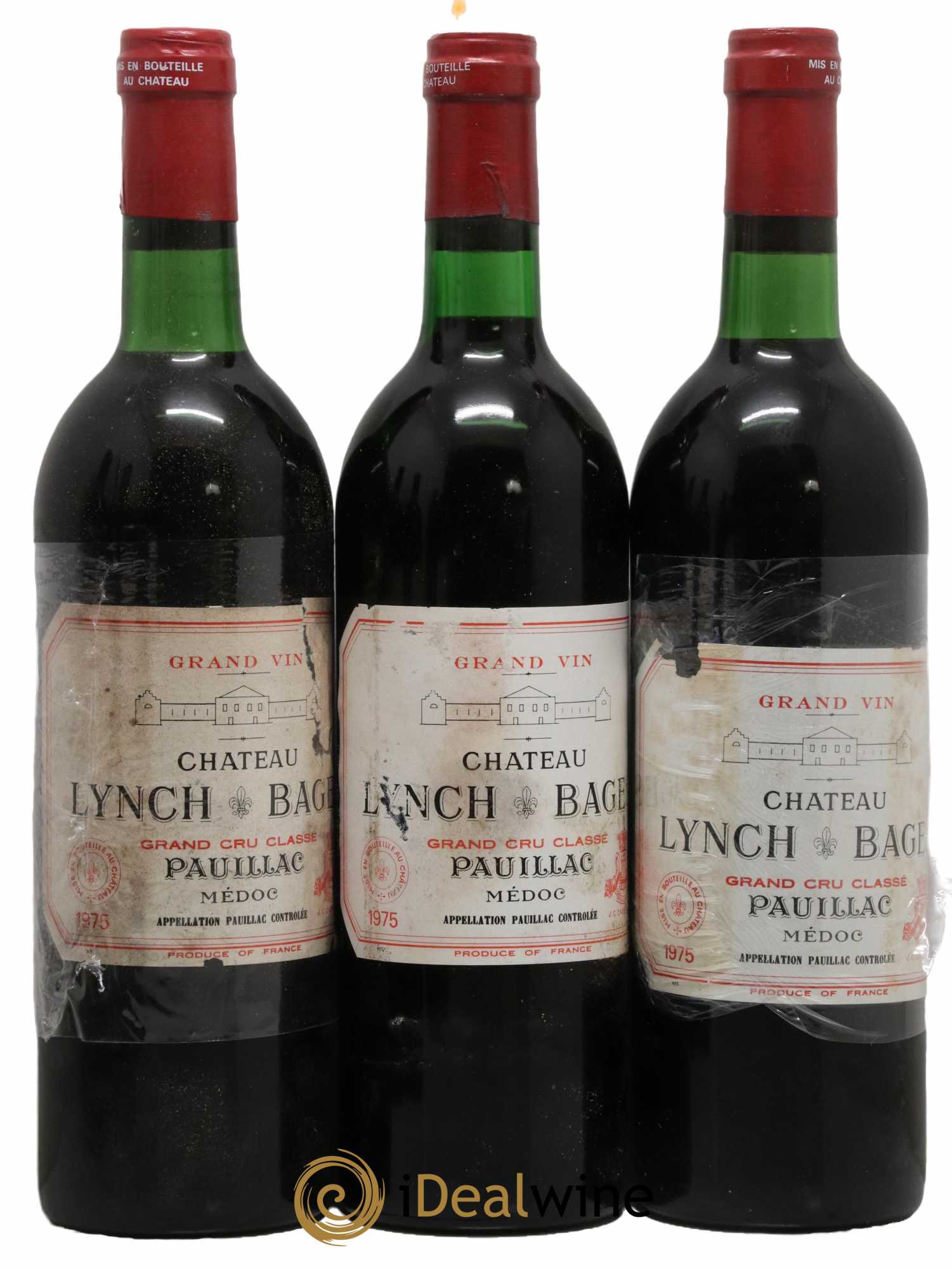 Château Lynch Bages 5ème Grand Cru Classé 1975 - Lot de 3 bouteilles - 0