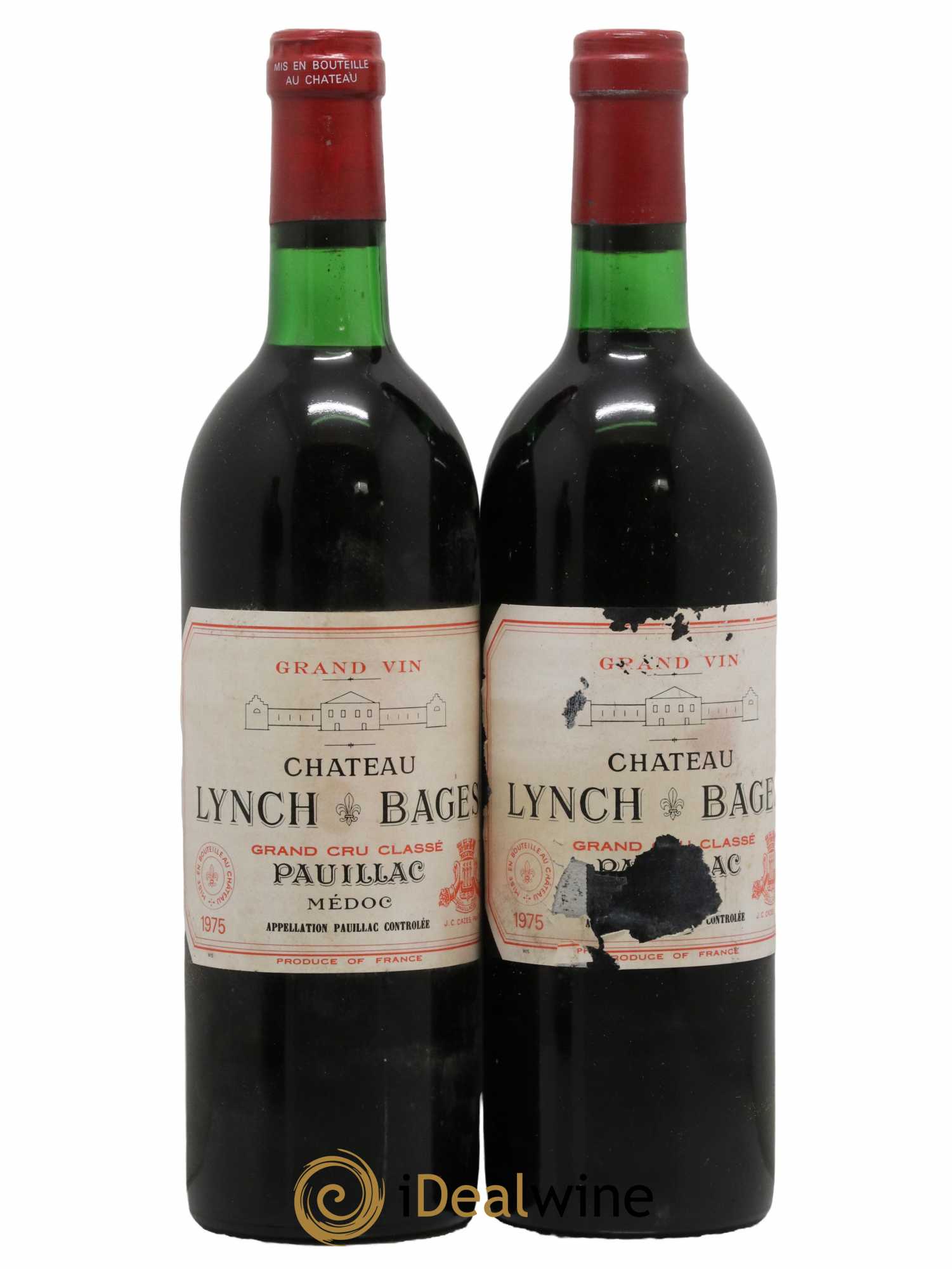 Château Lynch Bages 5ème Grand Cru Classé 1975 - Lot de 2 bouteilles - 0