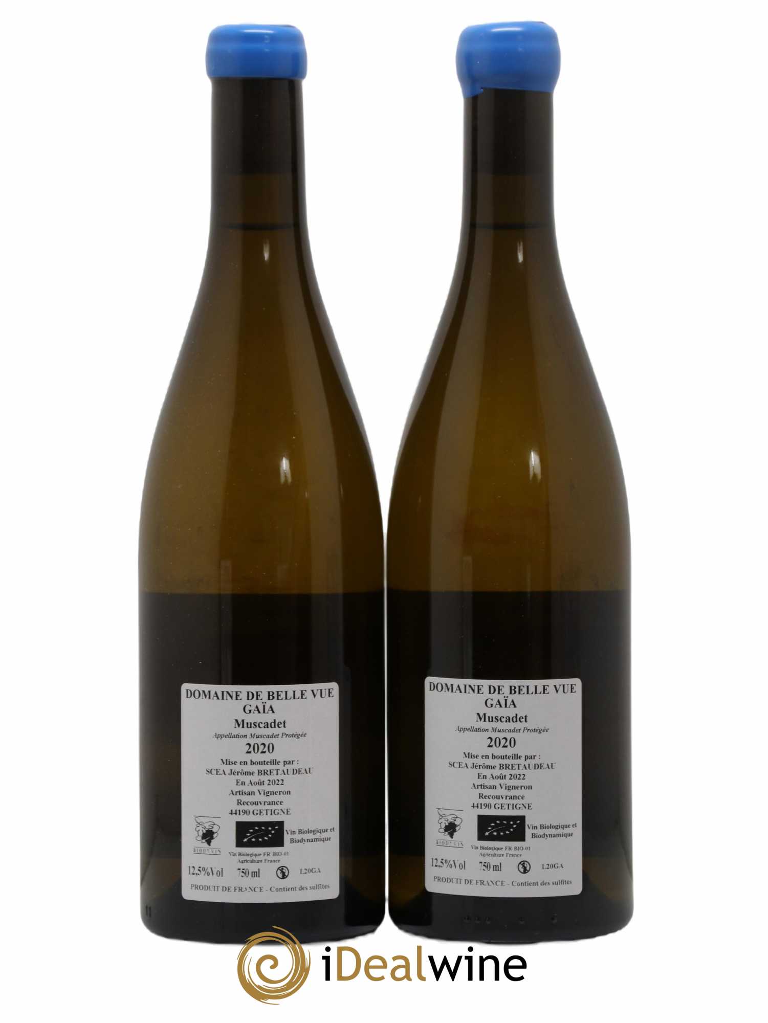 Muscadet-Sèvre-et-Maine Gaia Jérôme Bretaudeau - Domaine de Bellevue 2020 - Lot de 2 bouteilles - 1