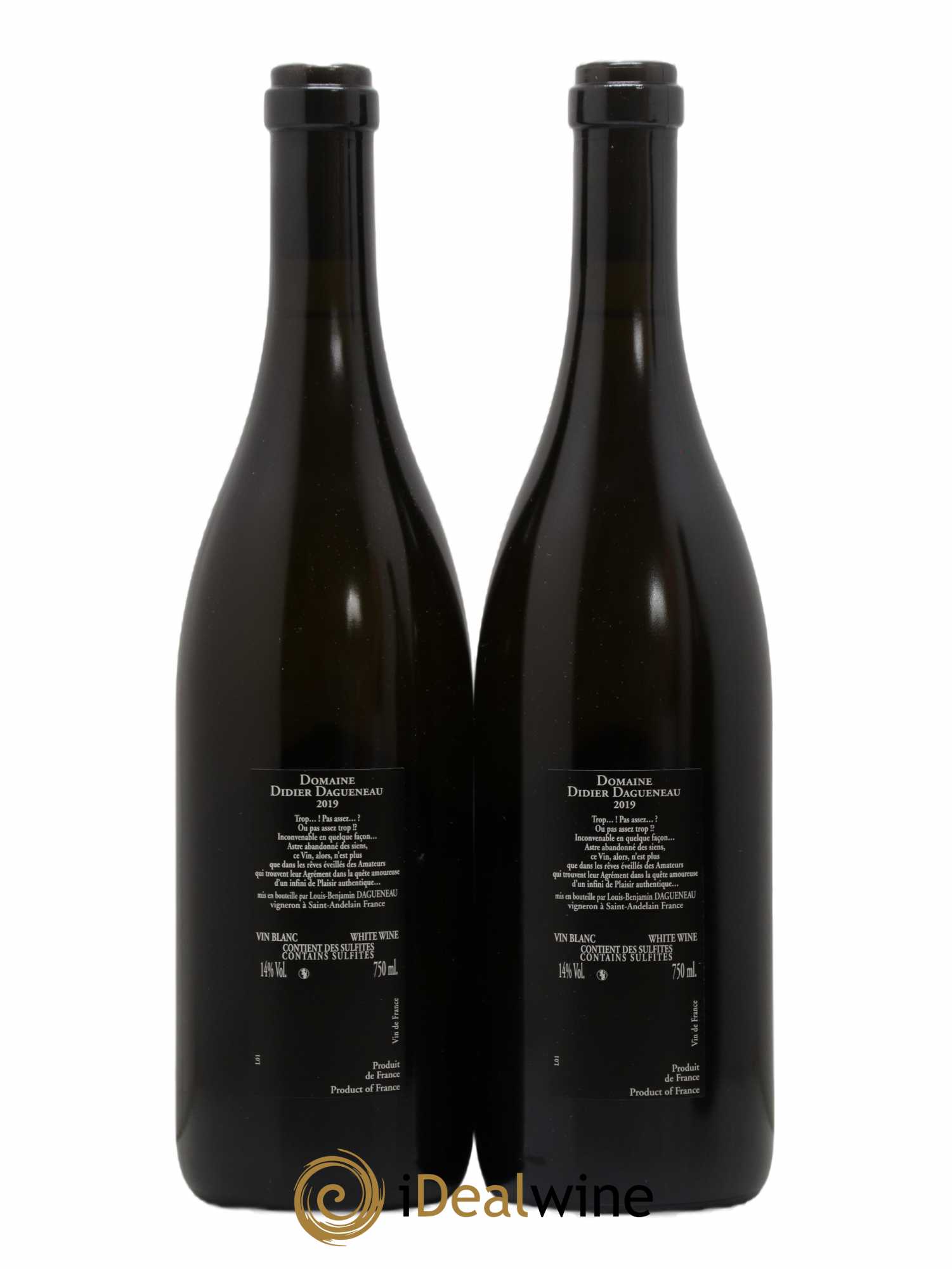 Vin de France (anciennement Pouilly-Fumé) Silex Dagueneau (Domaine Didier - Louis-Benjamin) 2019 - Lot de 2 bouteilles - 1