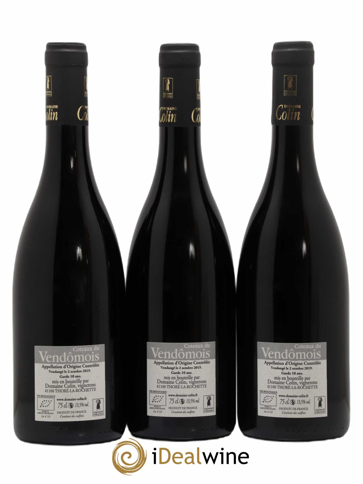Divers Colin Côteaux Vendomois Intuition 2019 - Lot de 3 bouteilles - 1