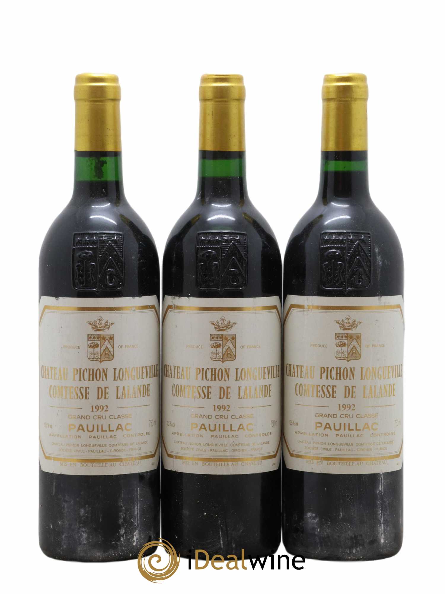 Château Pichon Longueville Comtesse de Lalande 2ème Grand Cru Classé 1992 - Lot de 3 bouteilles - 0