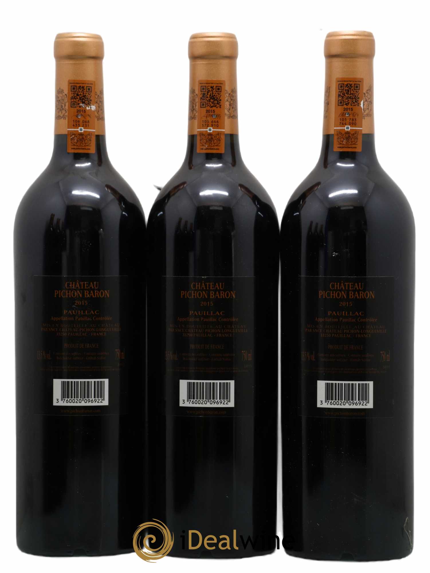Pichon Longueville Baron 2ème Grand Cru Classé 2015 - Lot of 12 bottles - 6