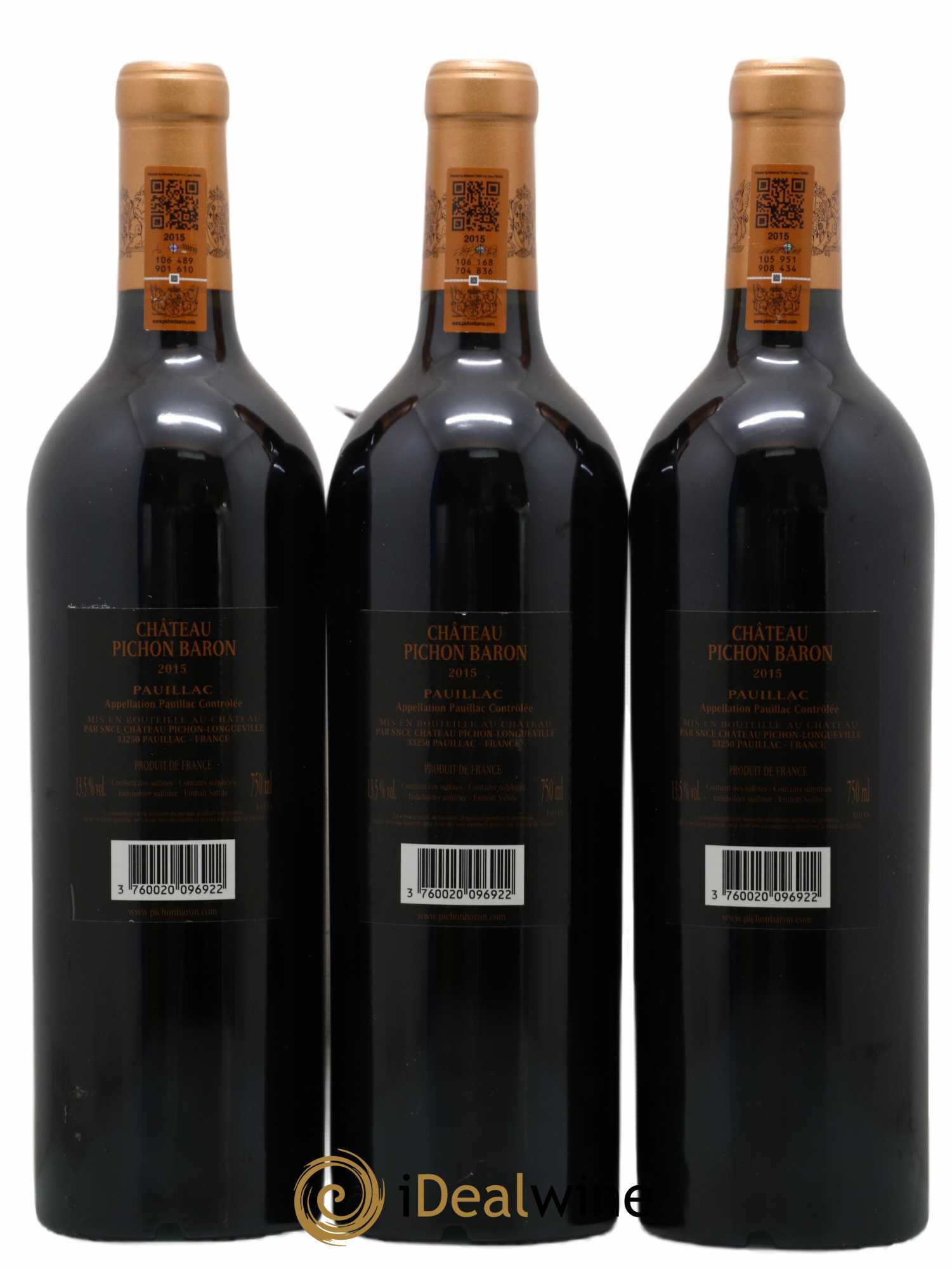 Pichon Longueville Baron 2ème Grand Cru Classé 2015 - Lot of 12 bottles - 8
