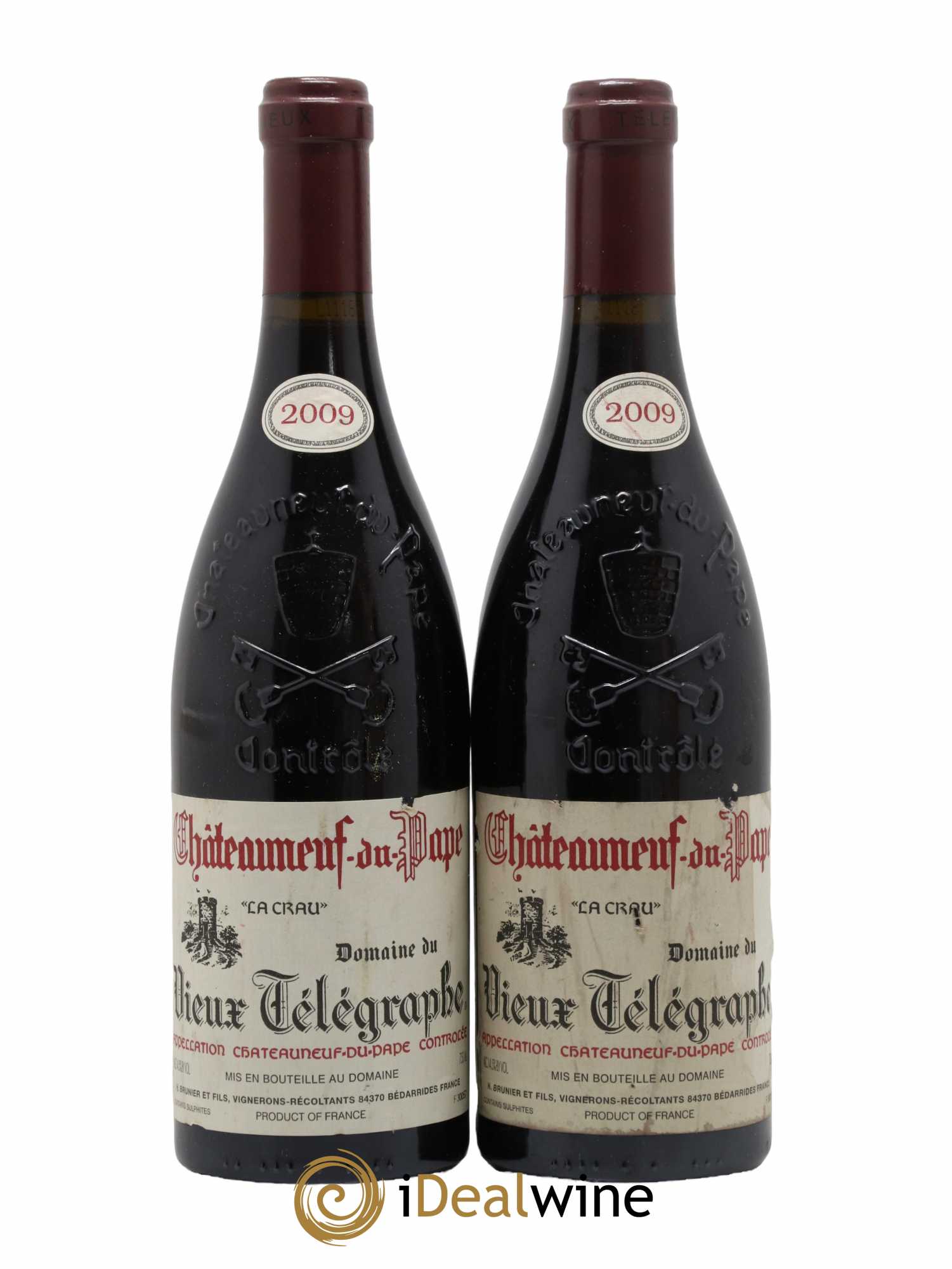Châteauneuf-du-Pape Vieux Télégraphe (Domaine du) Vignobles Brunier 2009 - Lot de 2 bouteilles - 0