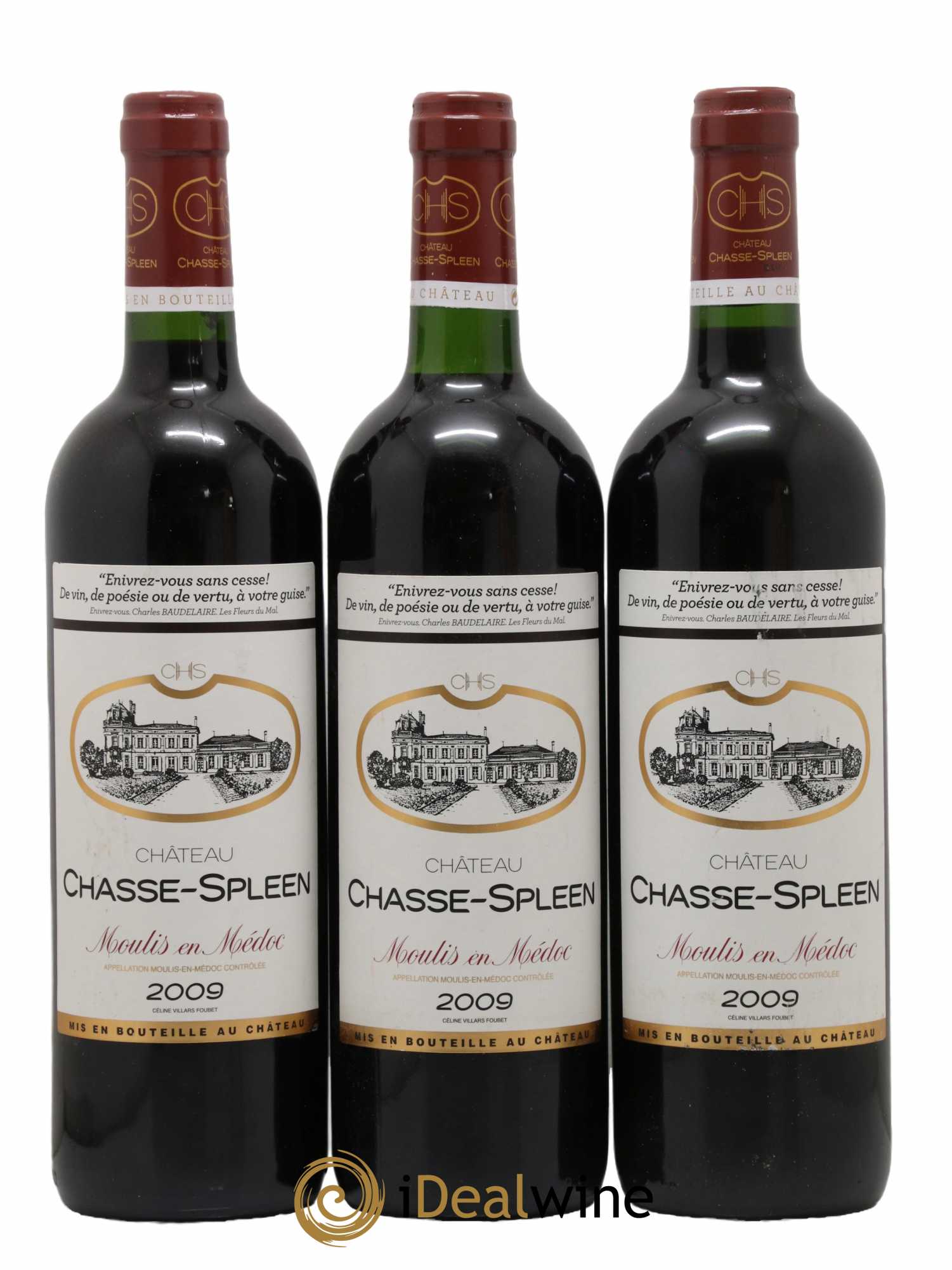 Château Chasse Spleen 2009 - Lot de 3 bouteilles - 0