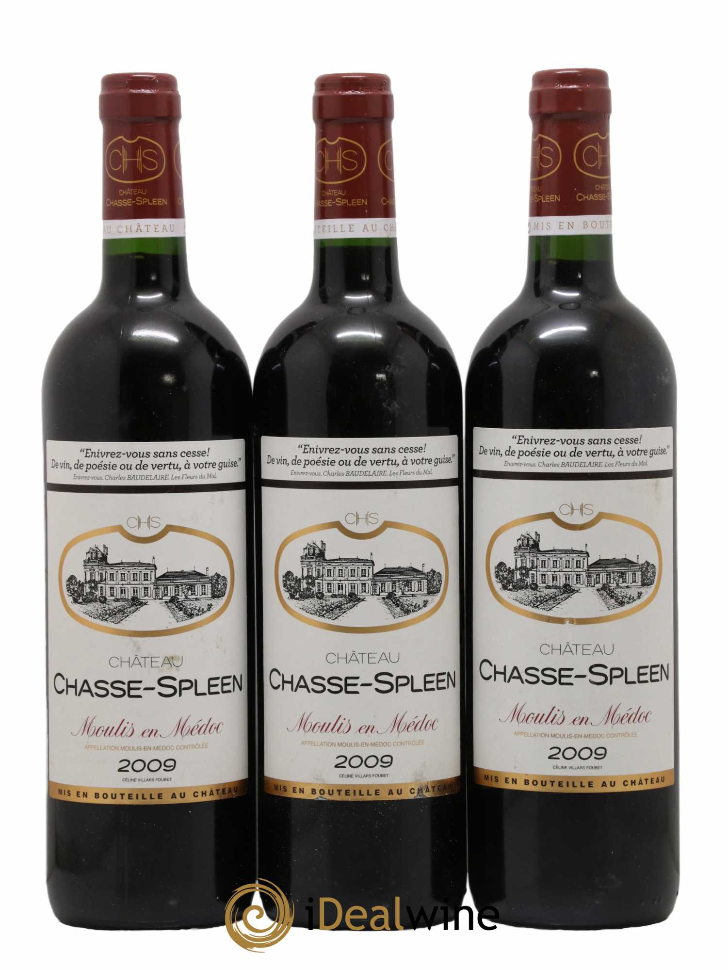 Château Chasse Spleen 2009 - Lot de 3 bouteilles - 0