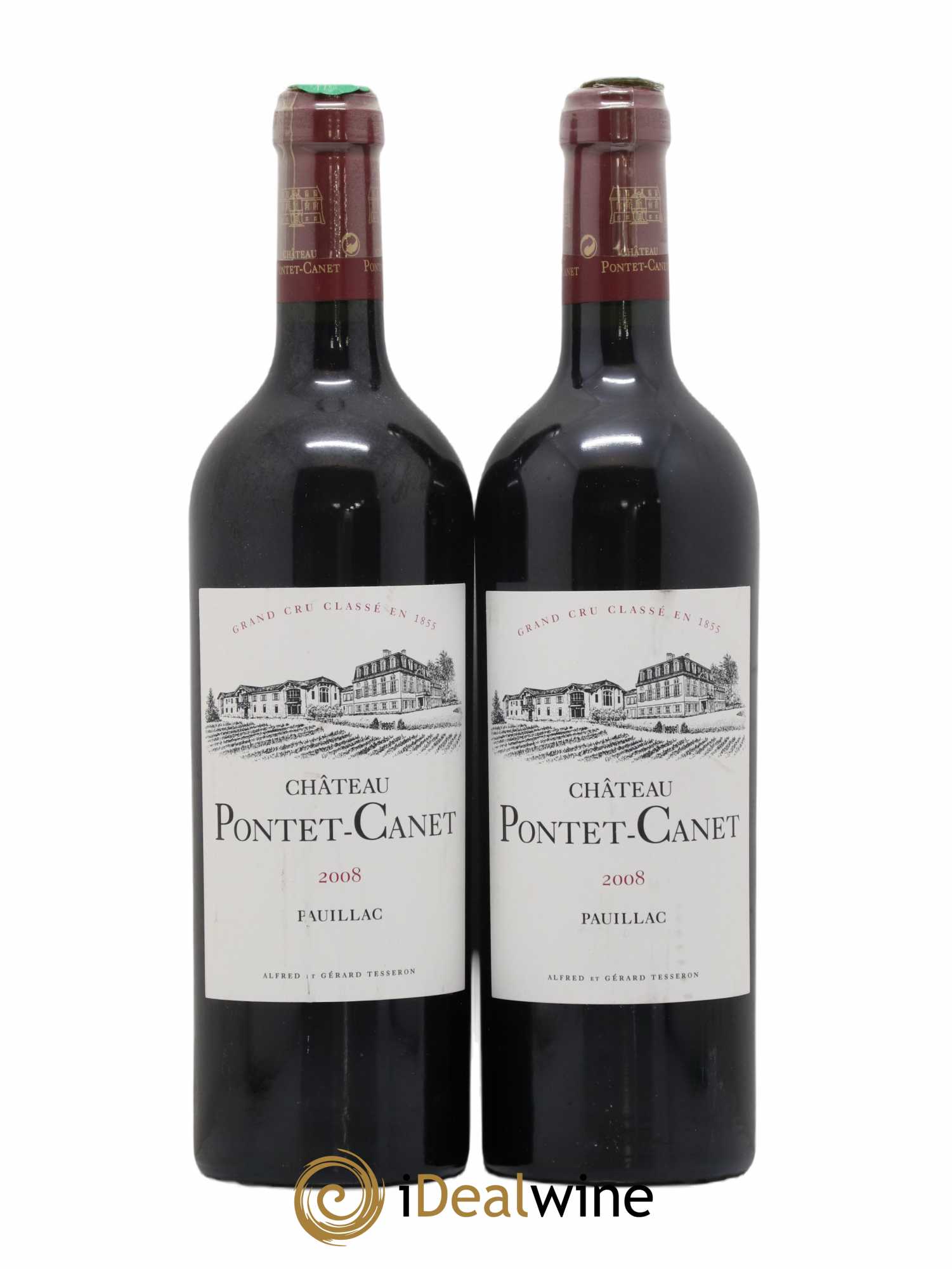 Château Pontet Canet 5ème Grand Cru Classé 2008 - Lot de 2 bouteilles - 0