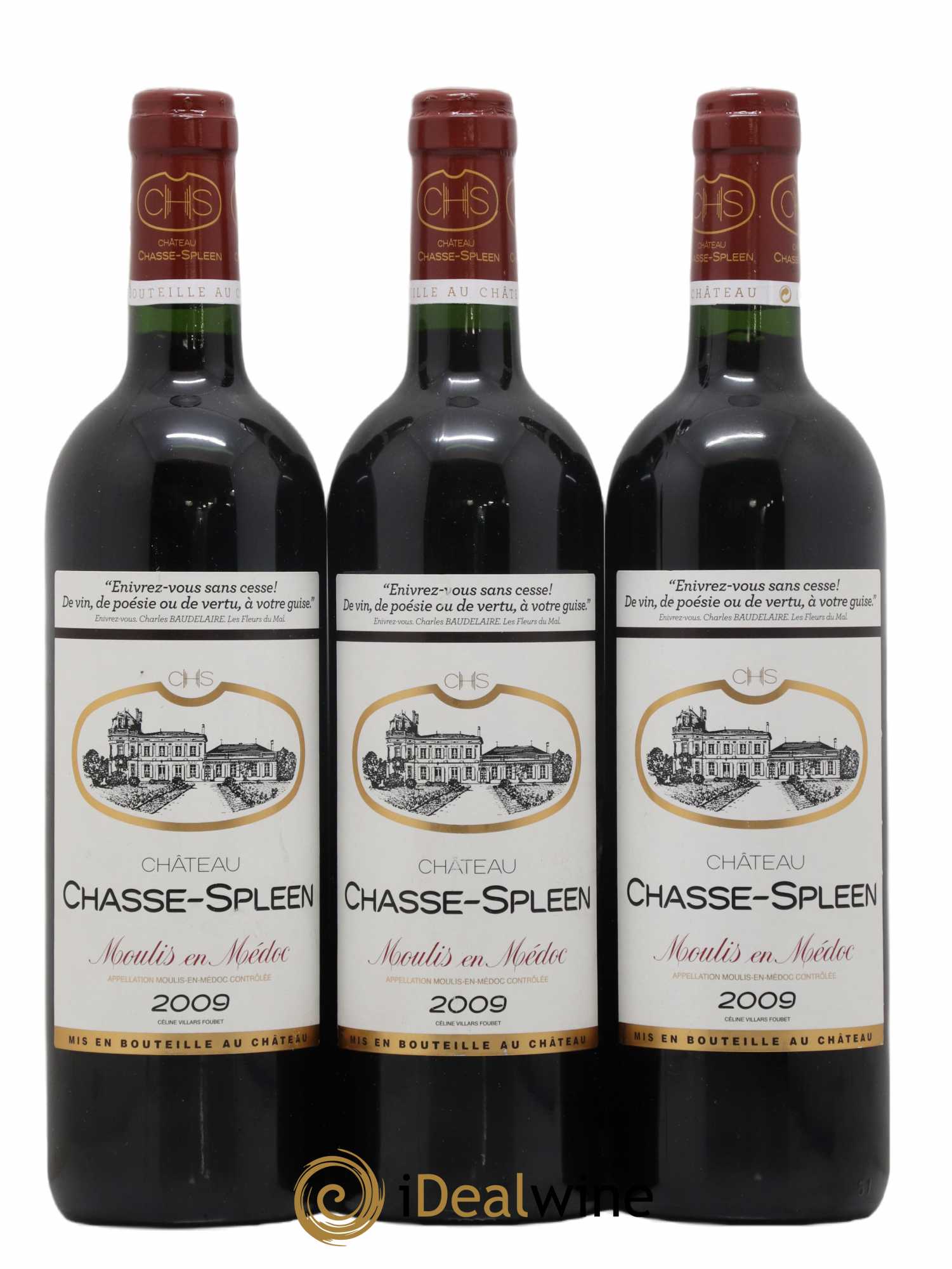 Château Chasse Spleen 2009 - Lot de 3 bouteilles - 0