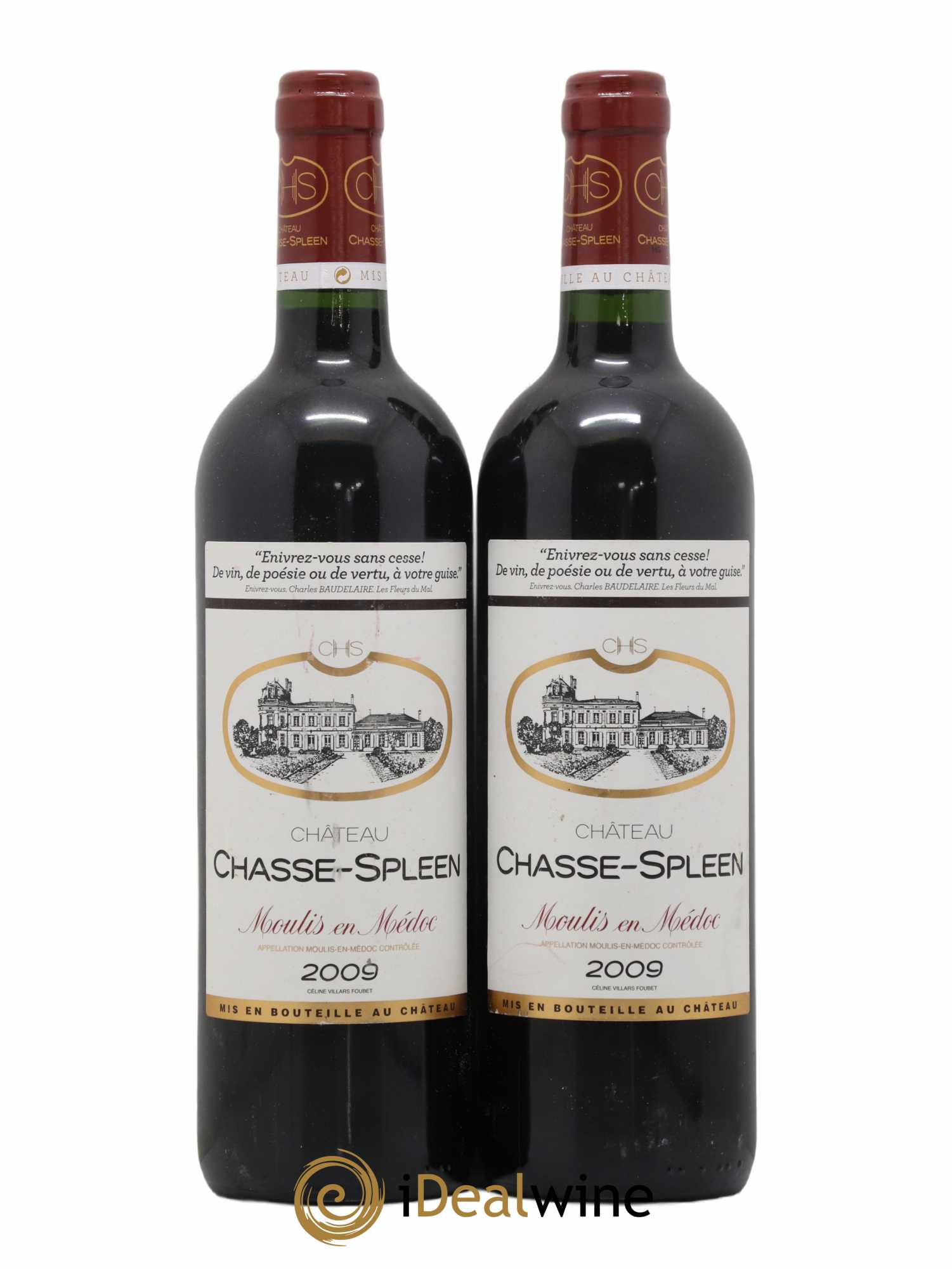 Château Chasse Spleen 2009 - Lot de 2 bouteilles - 0
